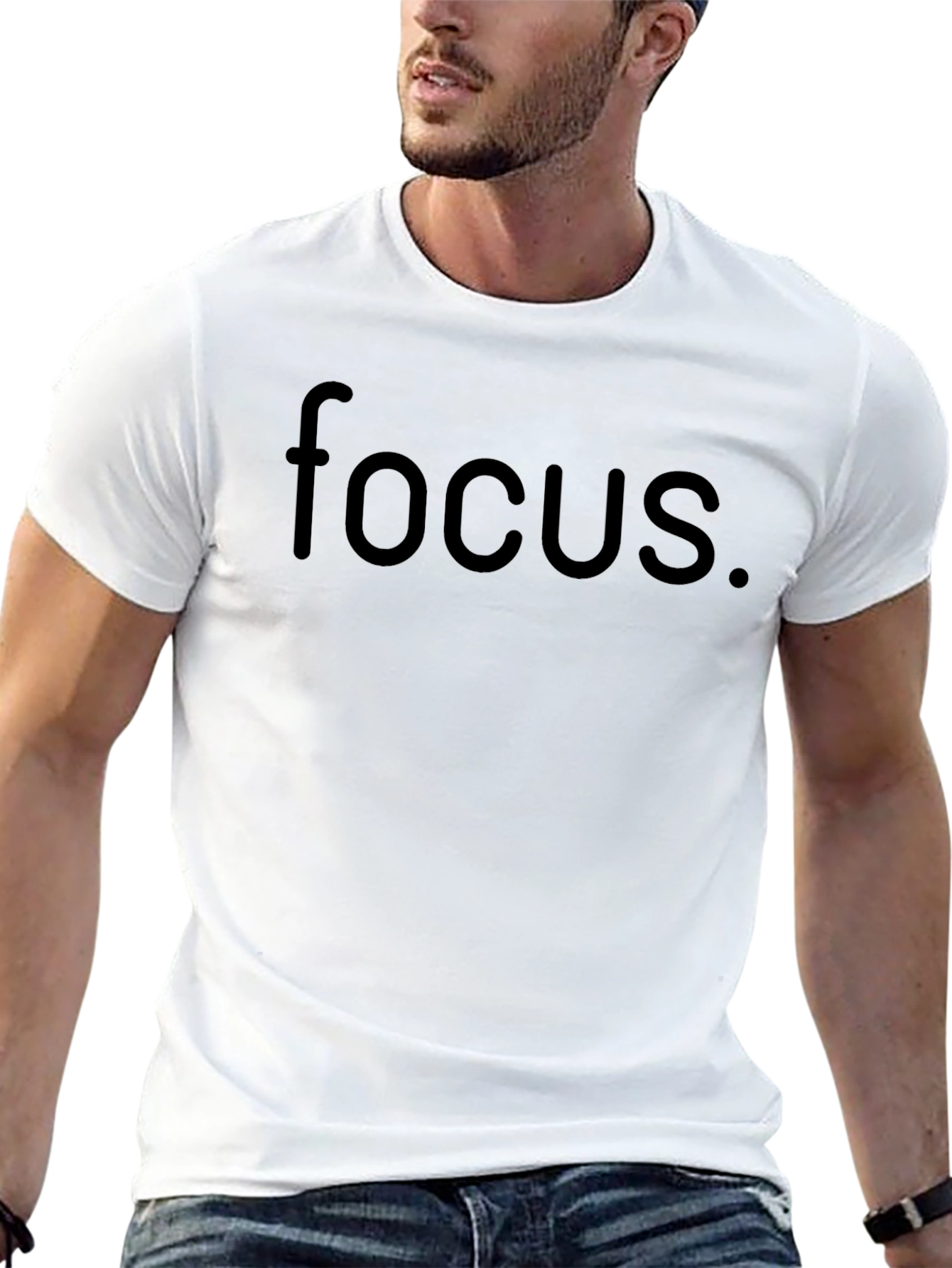 Focus. Black Graphic T-Shirt
