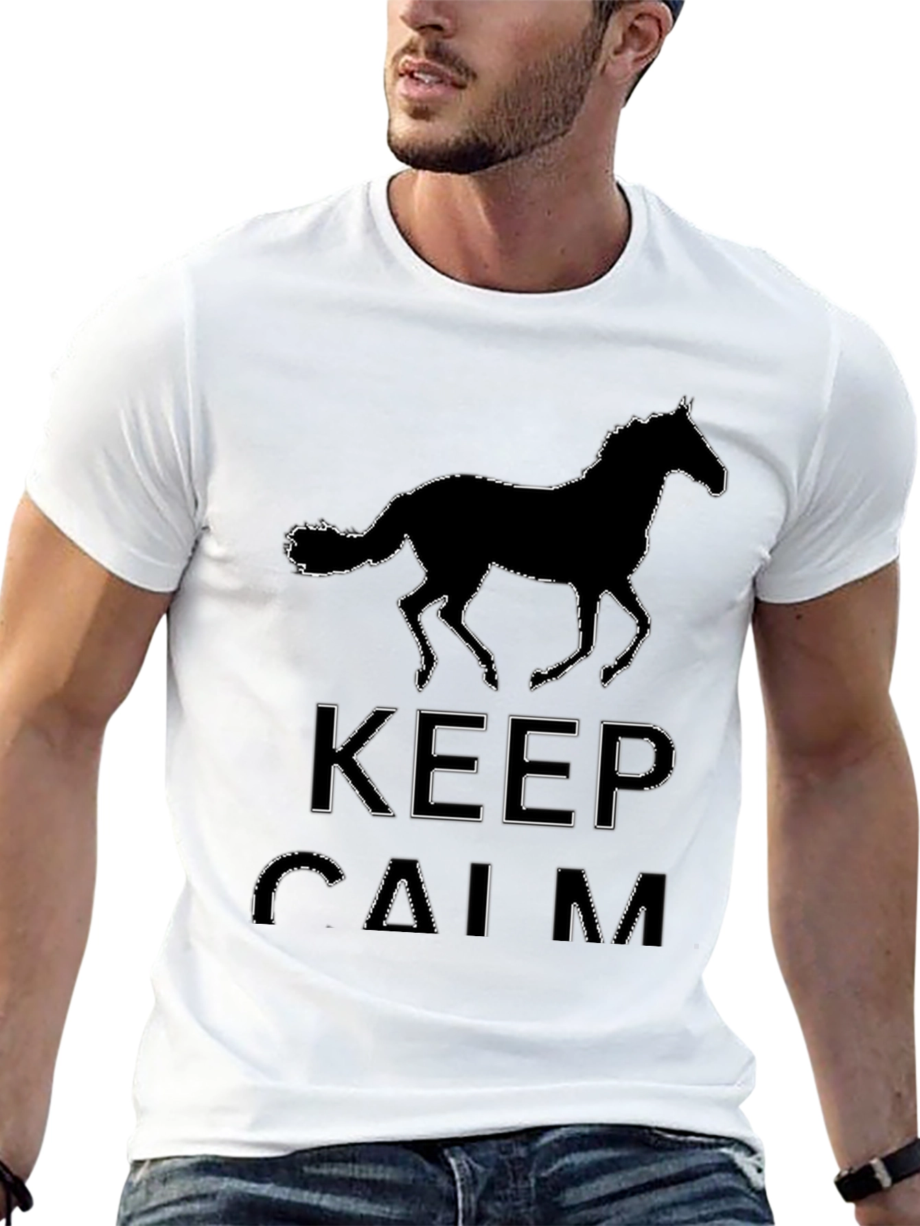 Keep Calm Horse Silhouette Black T-Shirt