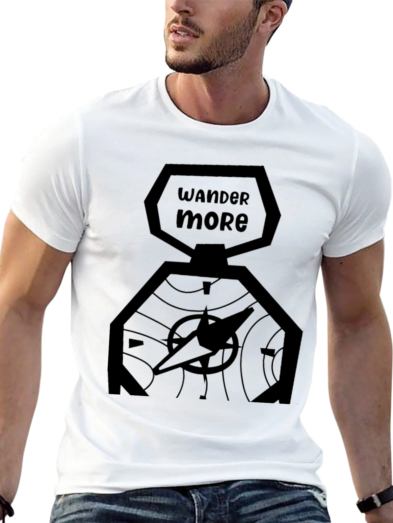 Wander More Black Graphic T-Shirt