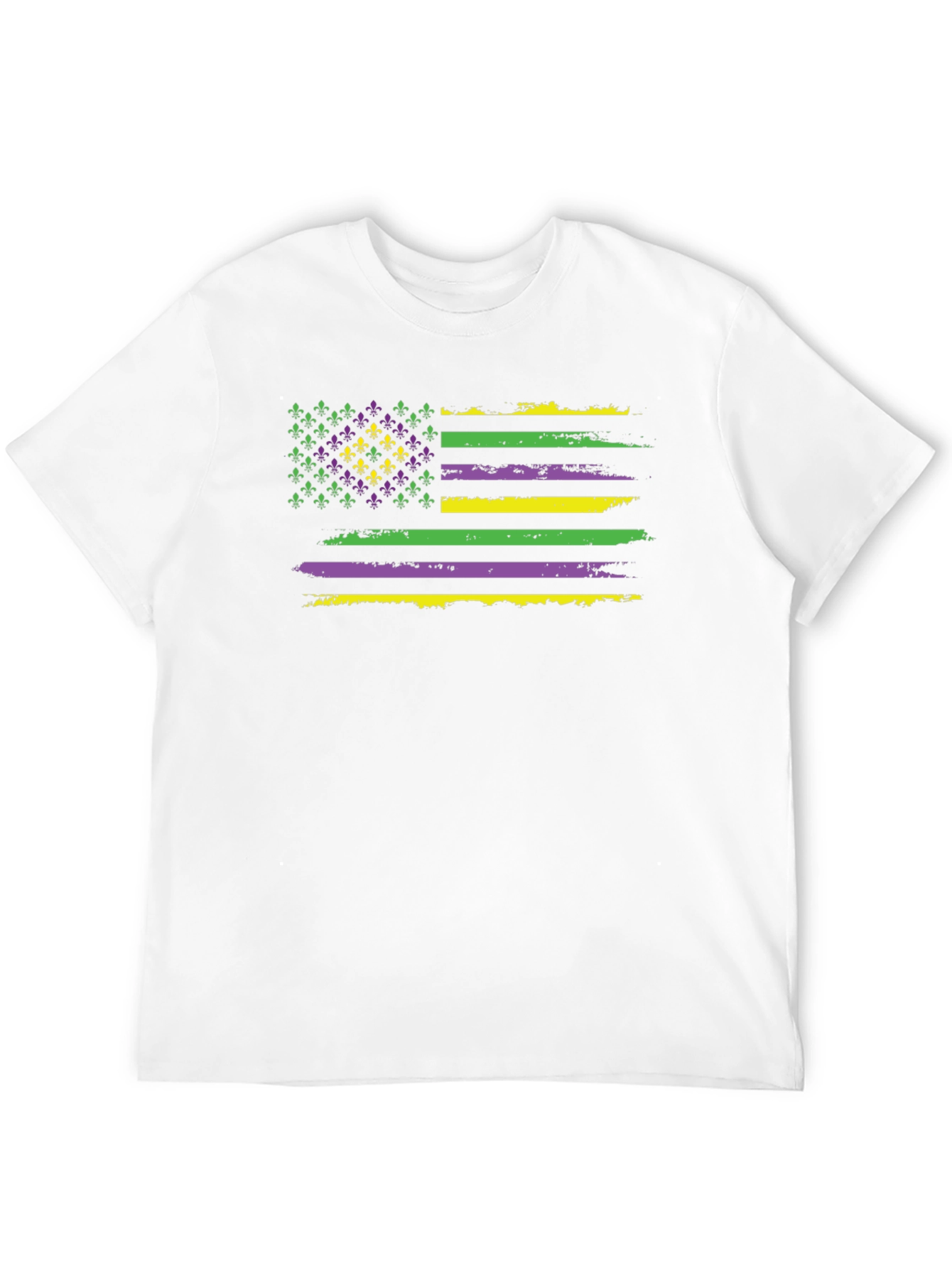 Mardi Gras Flag T-Shirt - Fleur-de-lis US Flag Tee