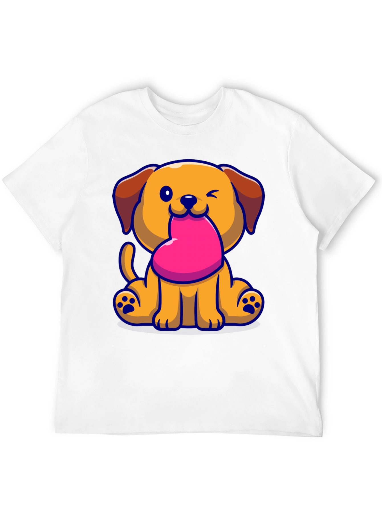 Cute Puppy with Heart Graphic Tee