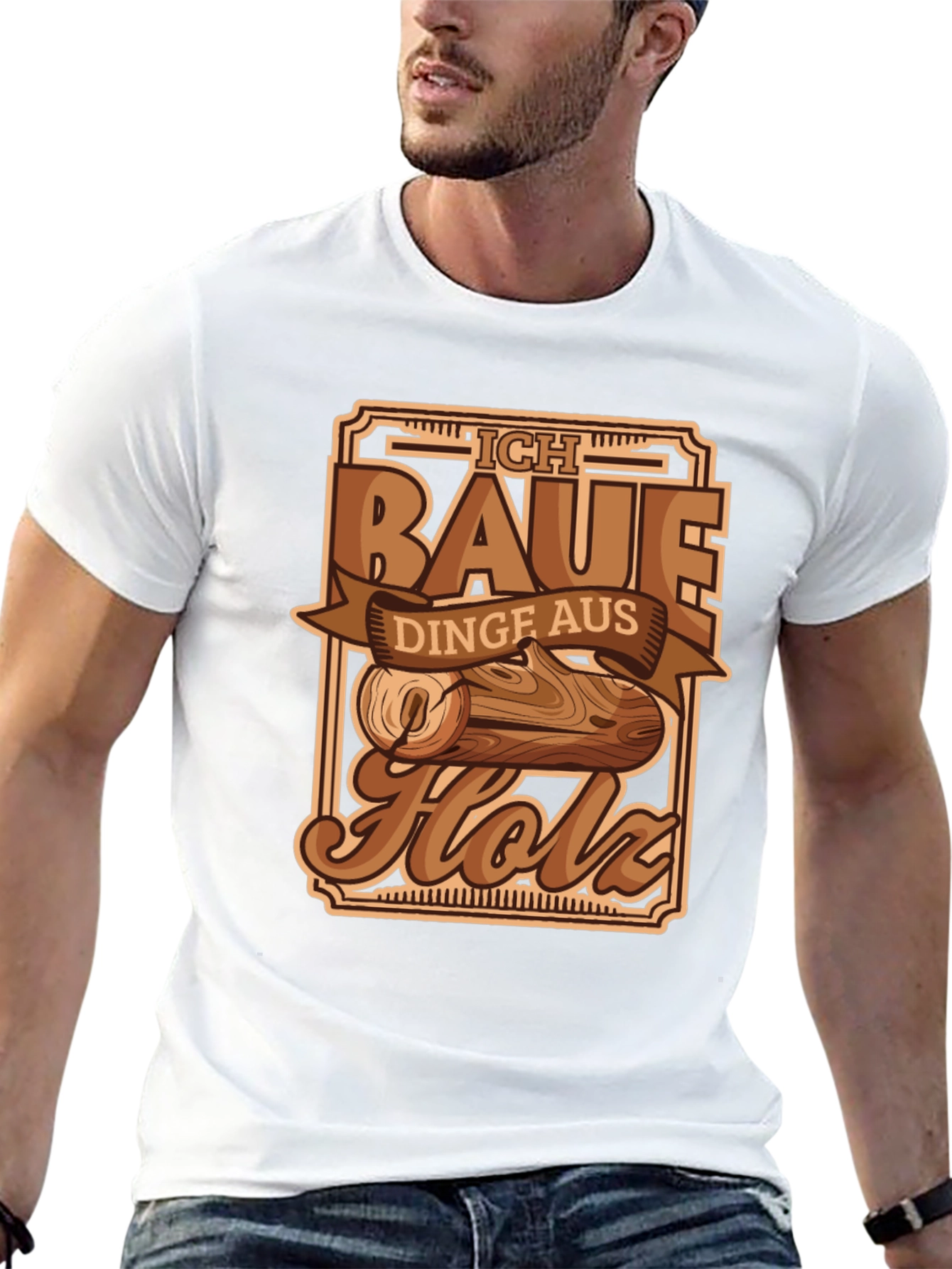 Ich Baue Aus Holz T-Shirt Woodworking Shirt