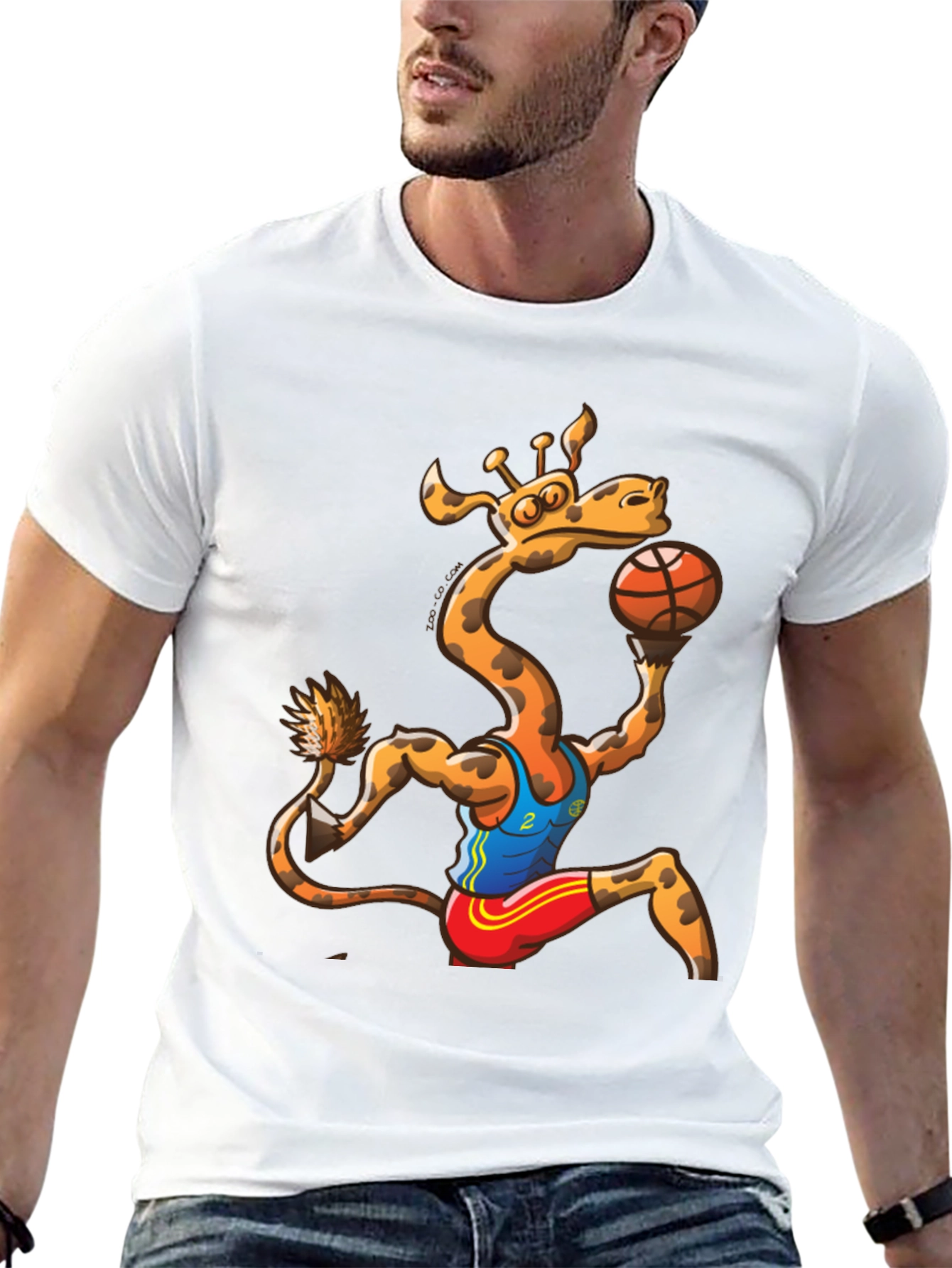 Giraffe Basketball Player Graphic T-Shirt