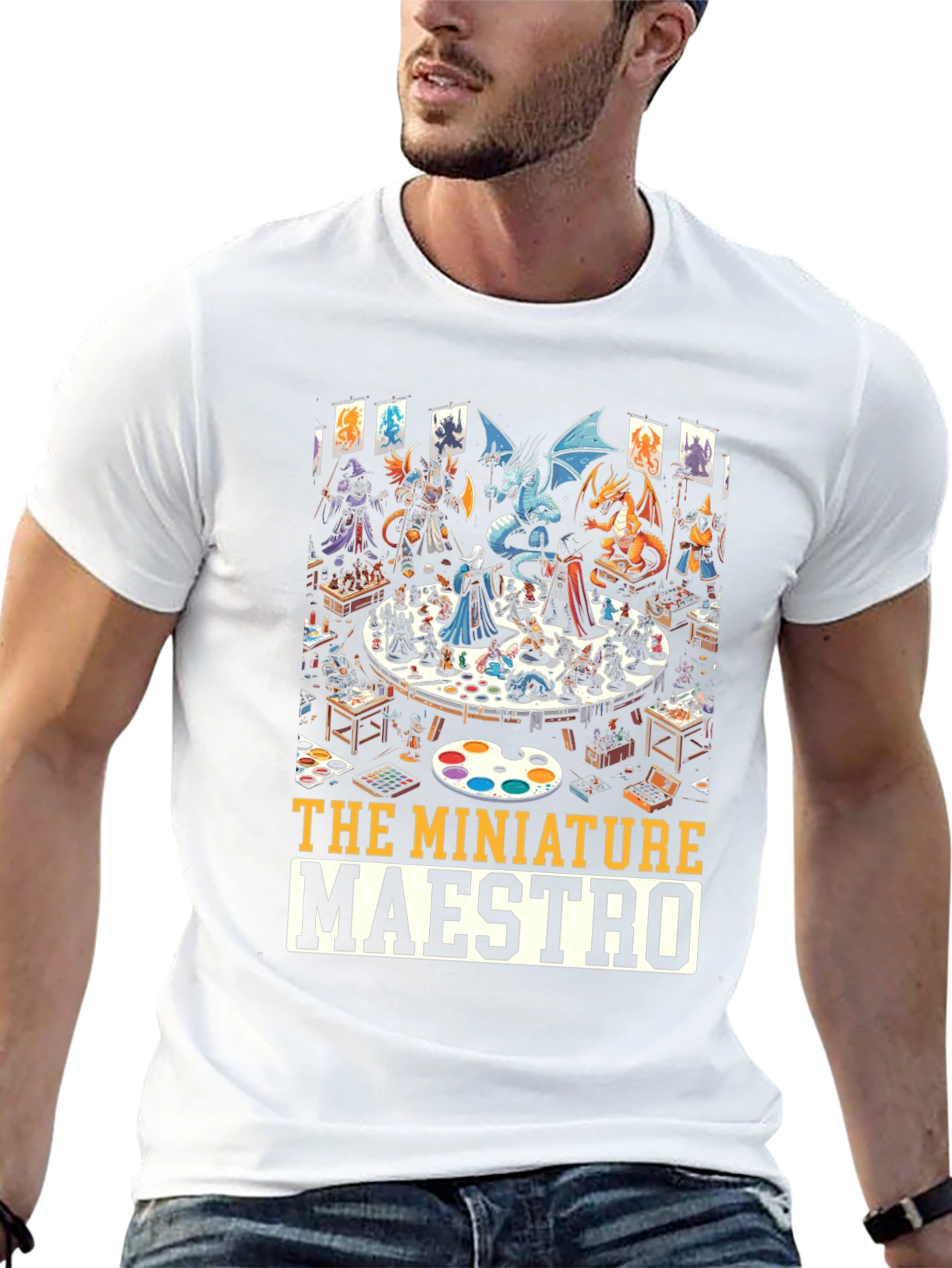 Miniature Maestro T-Shirt: Tabletop Gaming Art