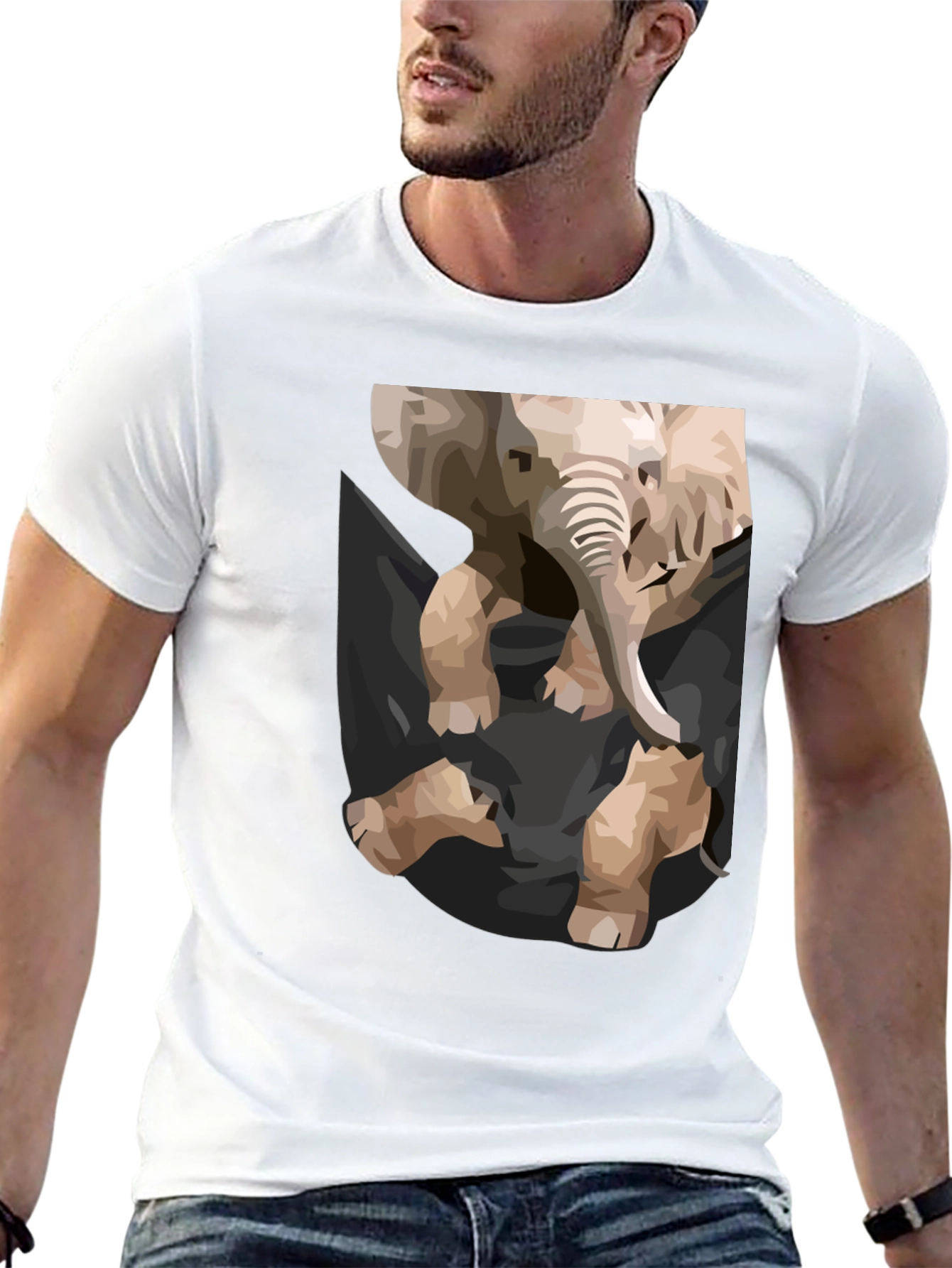 Elephant Pocket Graphic Tee - Casual Cool