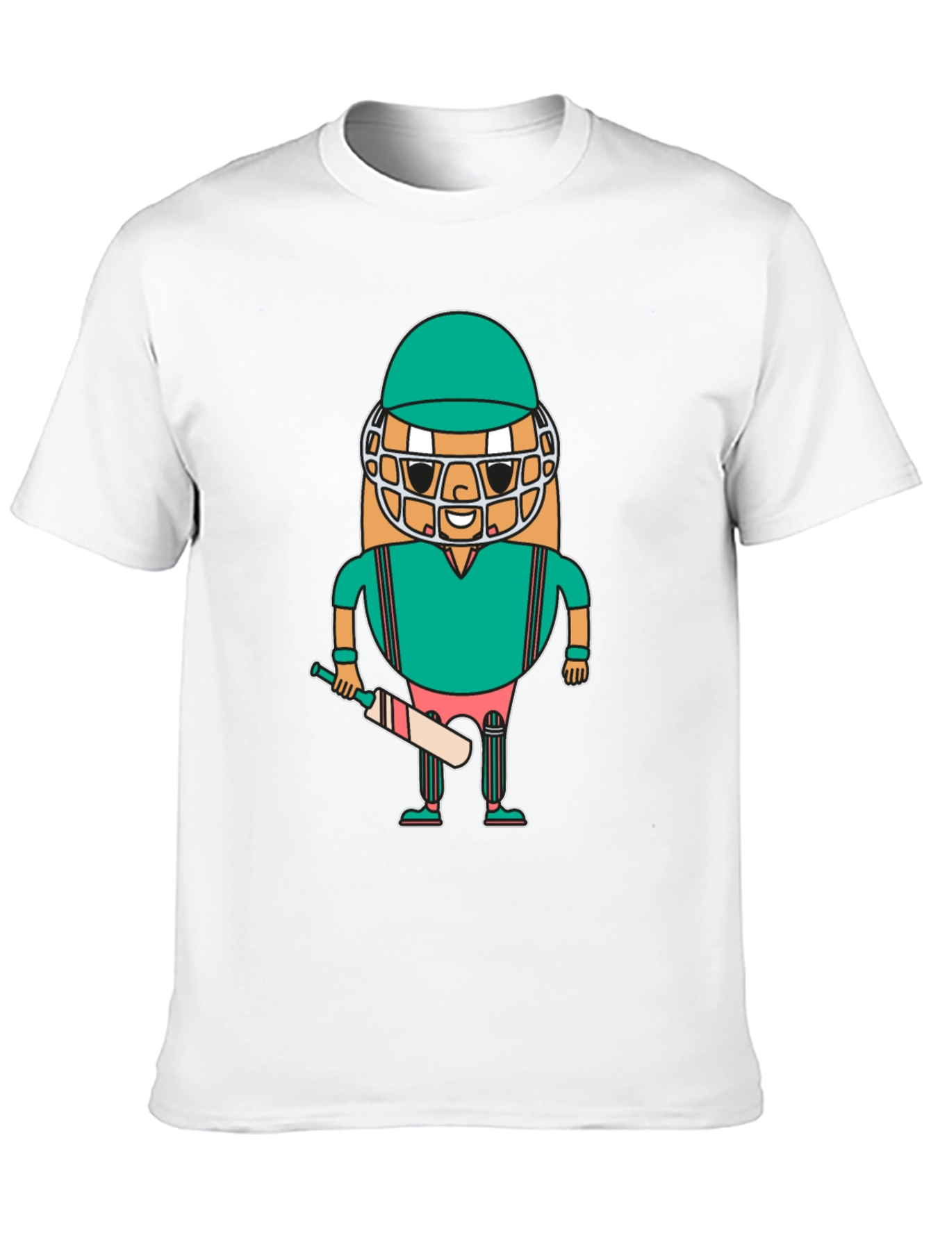 Cricket Player Cartoon T-Shirt Unique Design