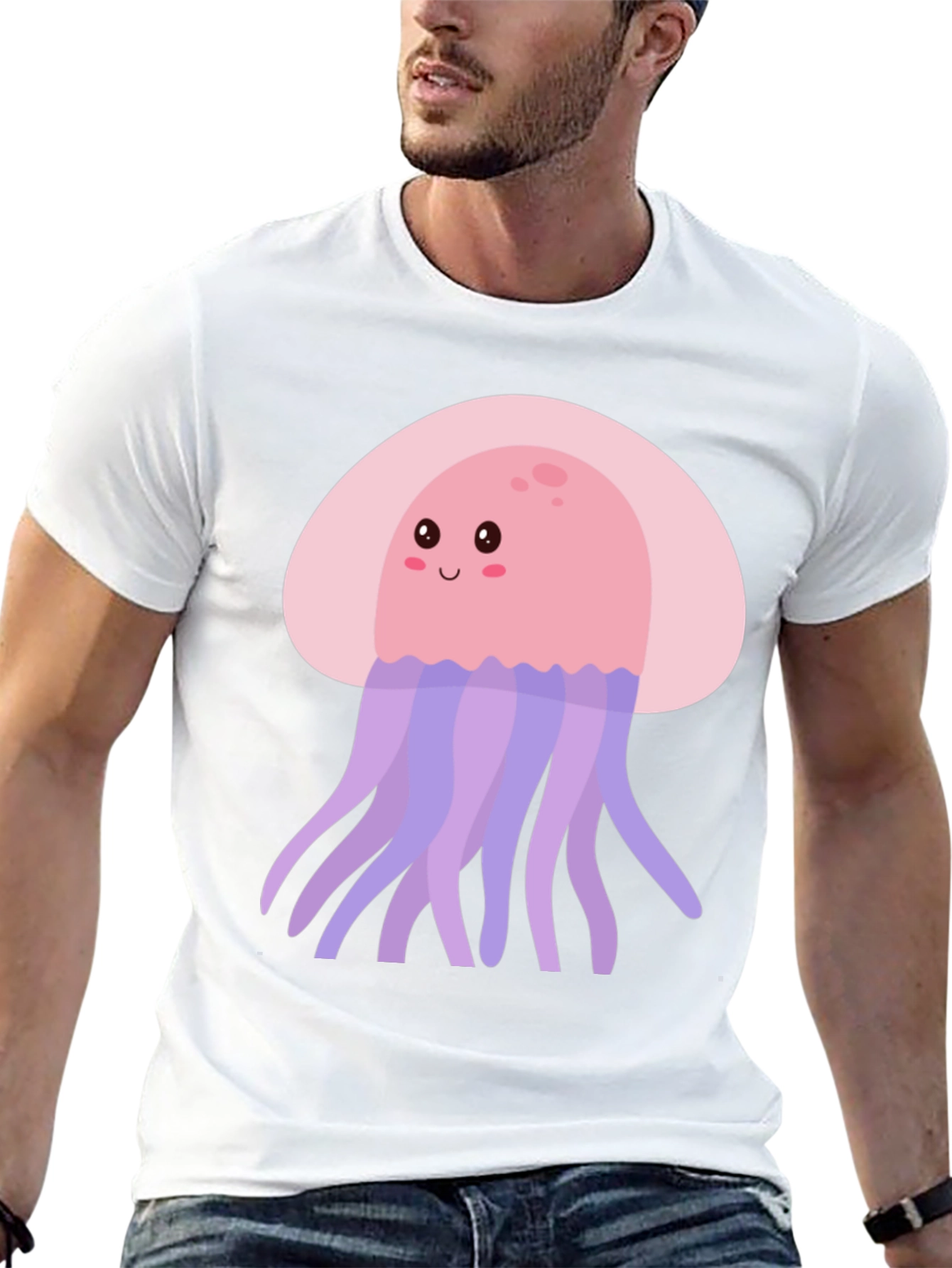 Cute Jellyfish Graphic Tee - Black