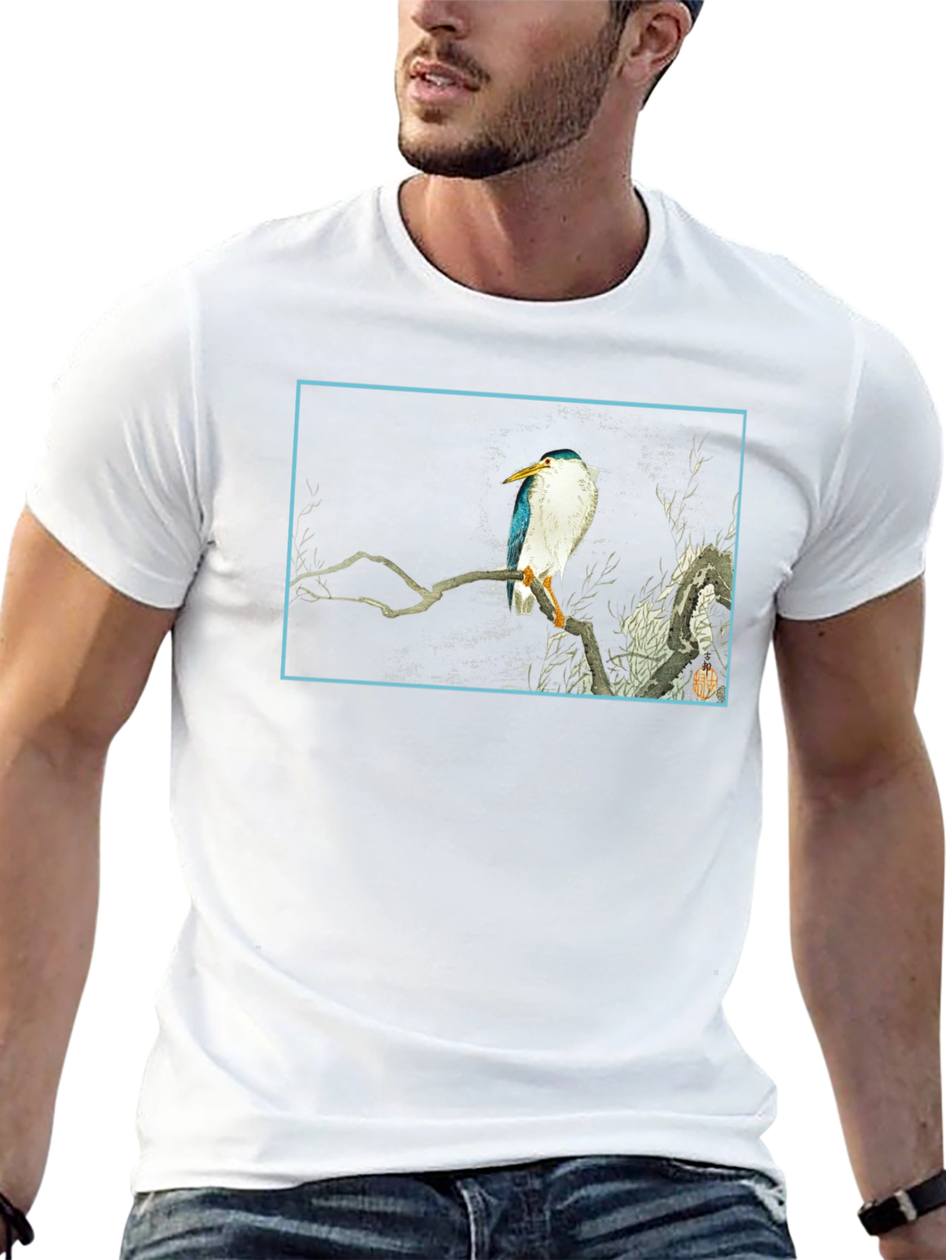 Bird Art Graphic T-Shirt - Black