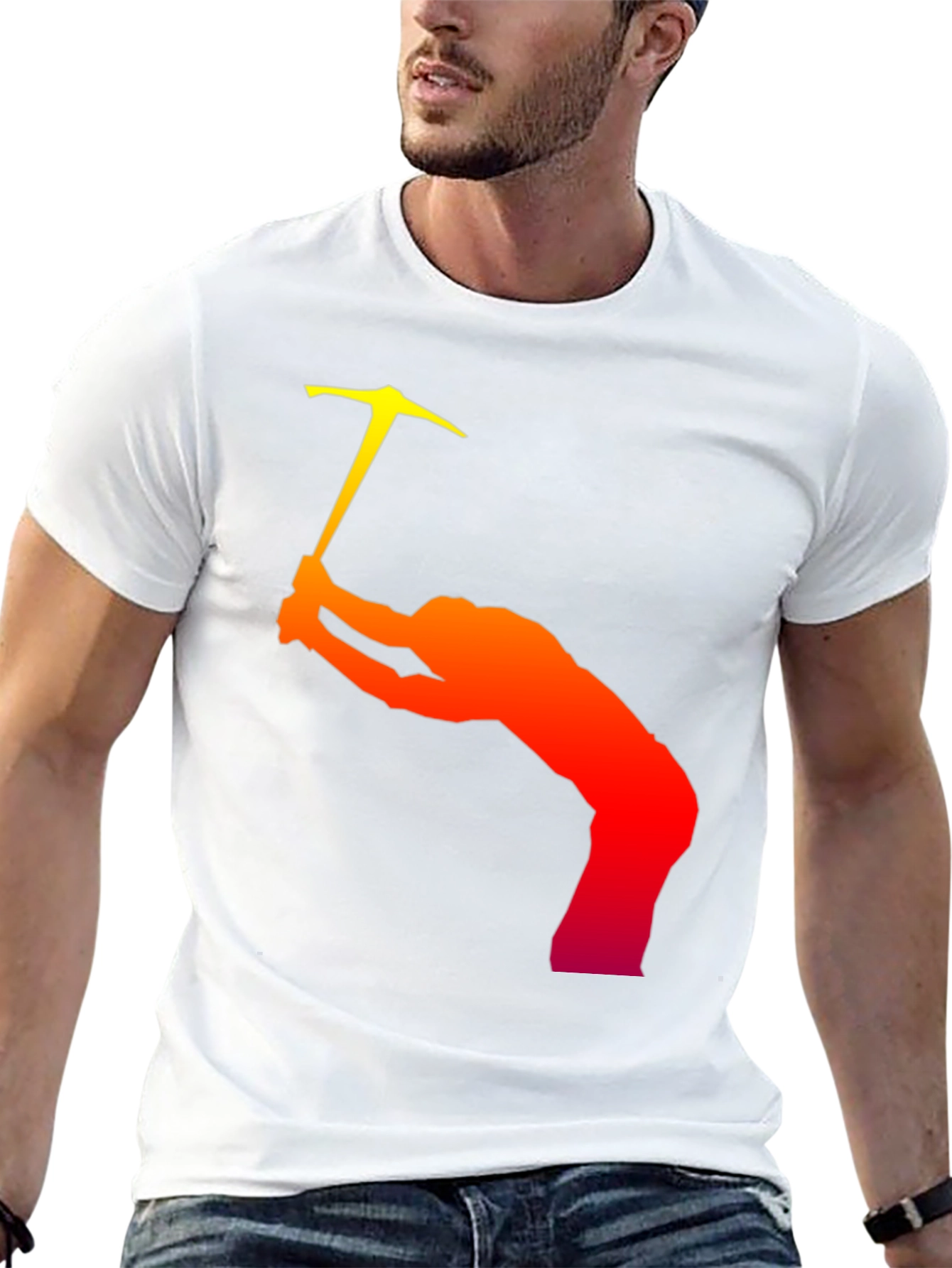 Climbing Silhouette Graphic T-Shirt - Black Cotton Tee