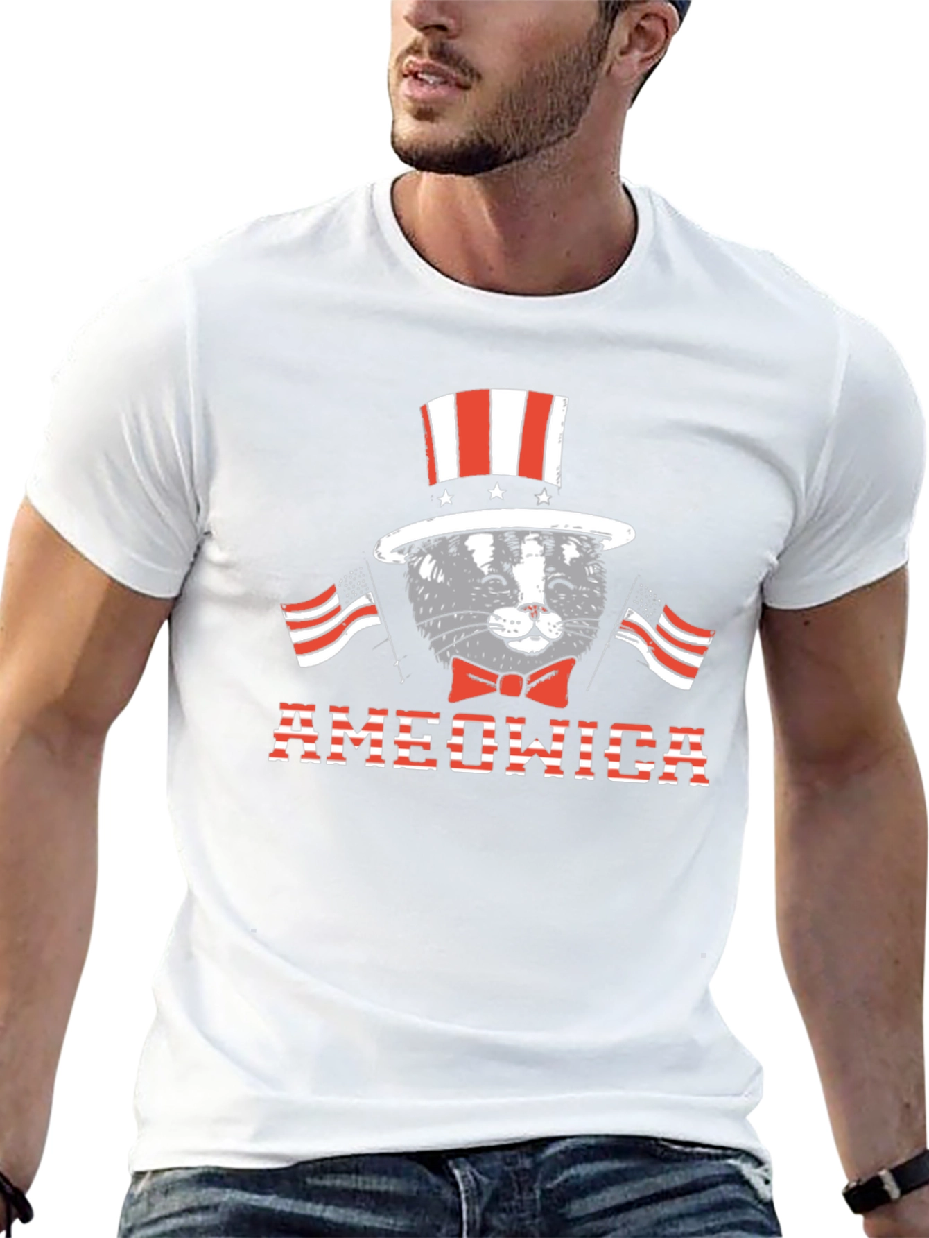 Ameowica Cat Patriotic T-Shirt