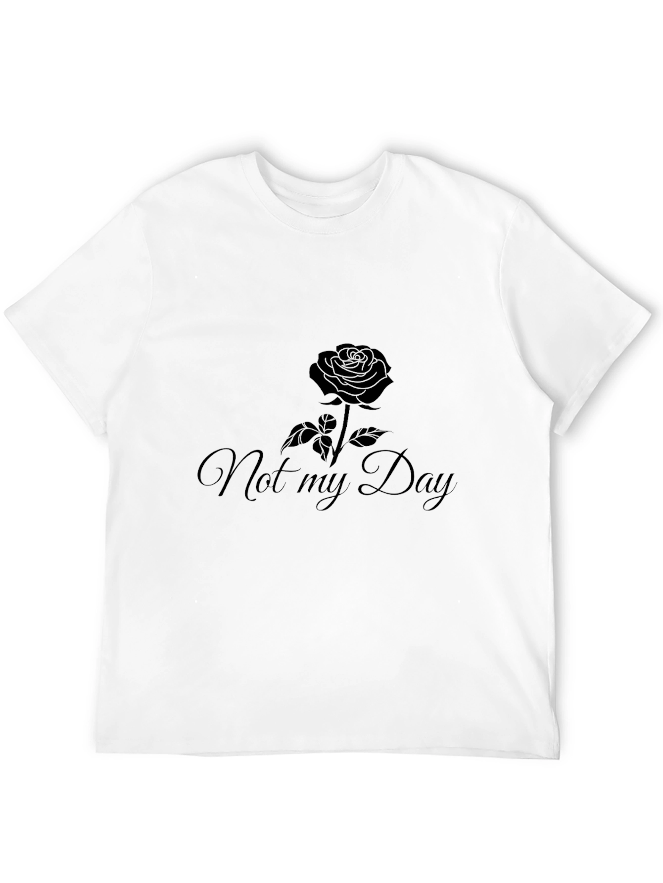 Not My Day Rose Graphic Black T-Shirt