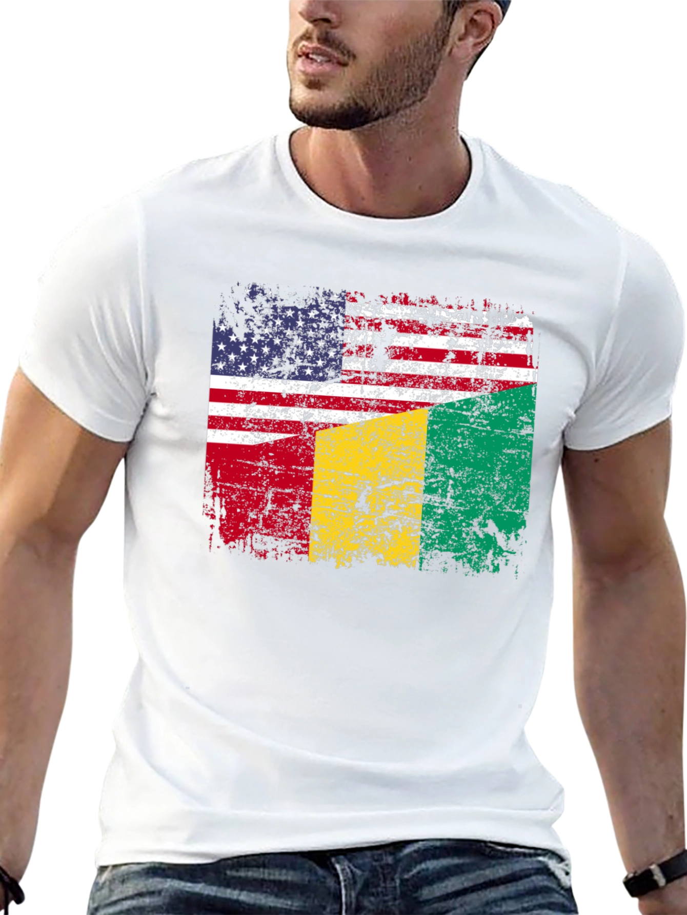 USA Guinea Flag Graphic T-Shirt