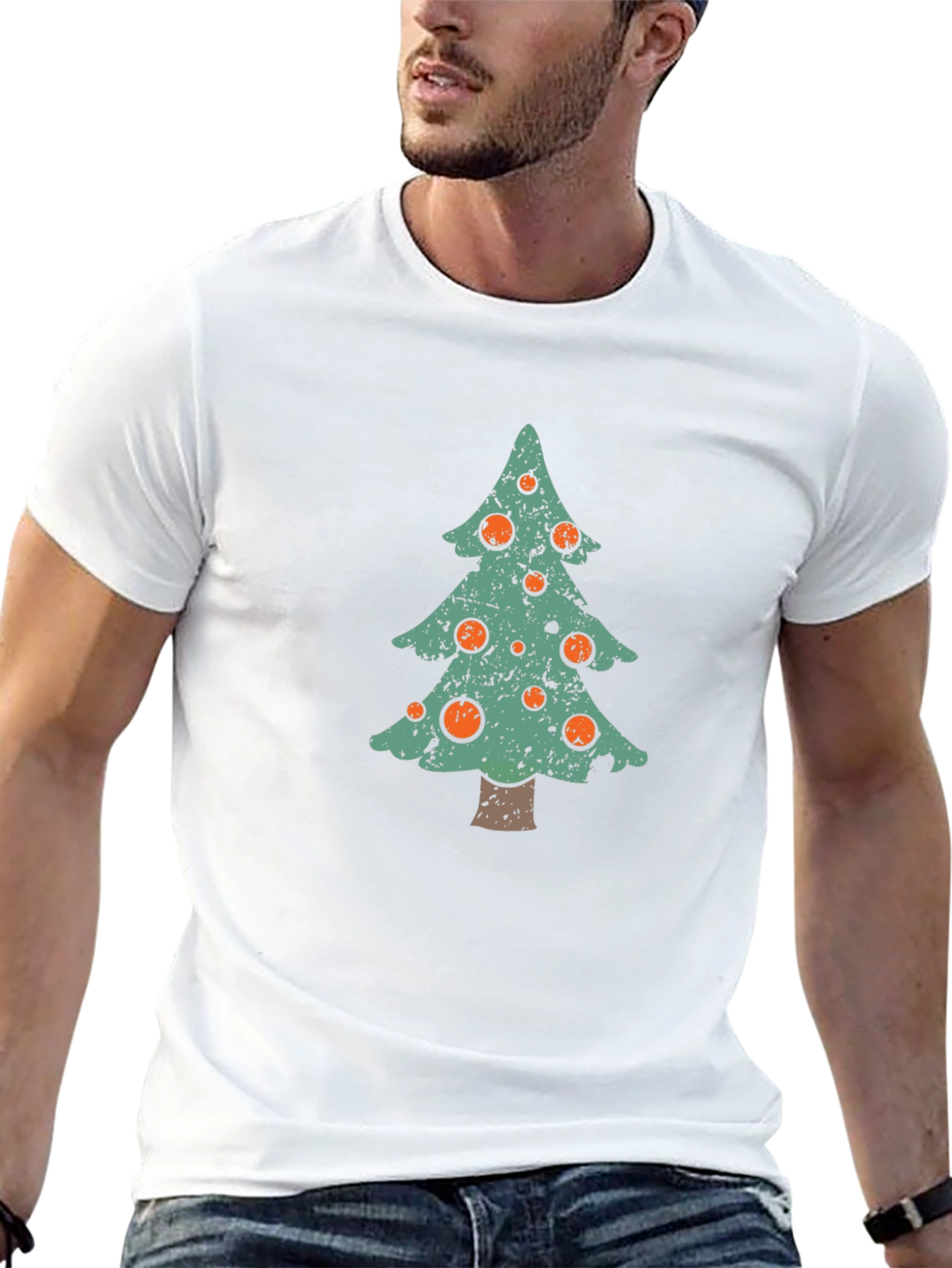 Festive Christmas Tree Graphic Tee - Holiday Cheer