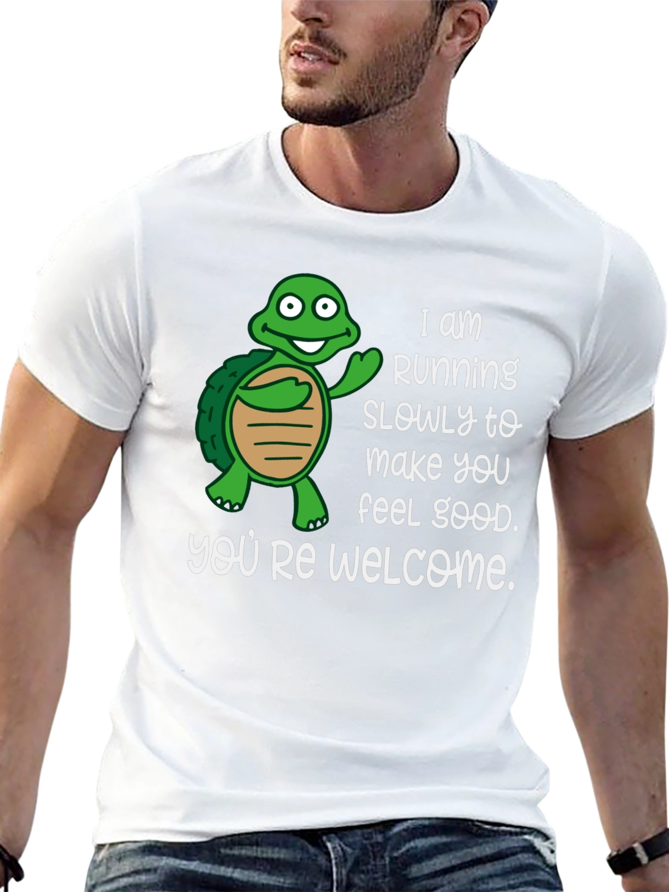 Funny Turtle Running Slowly Graphic T-Shirt