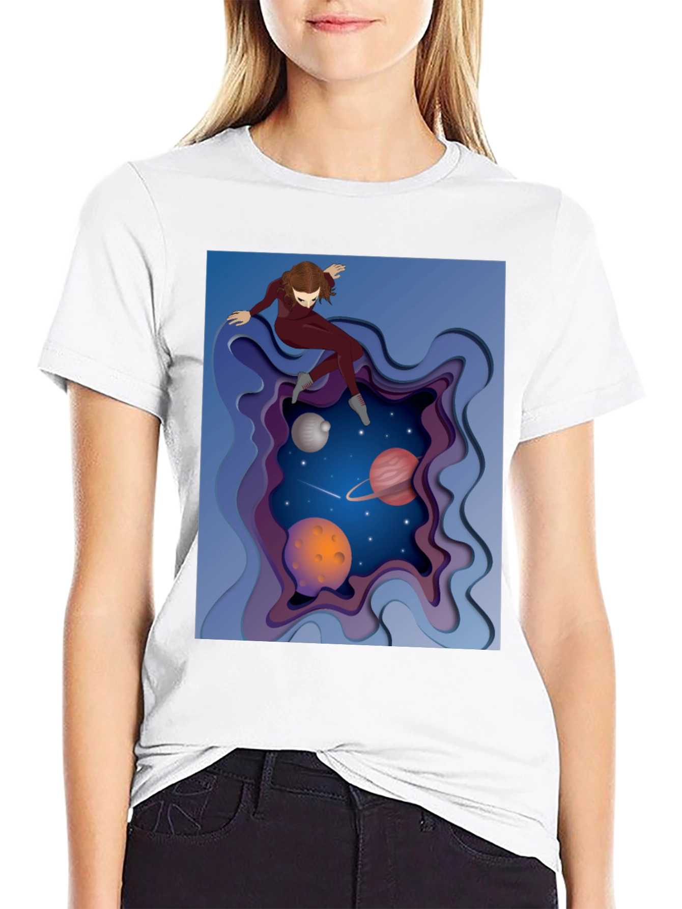 Space Explorer Graphic Tee - Unisex Black T-Shirt