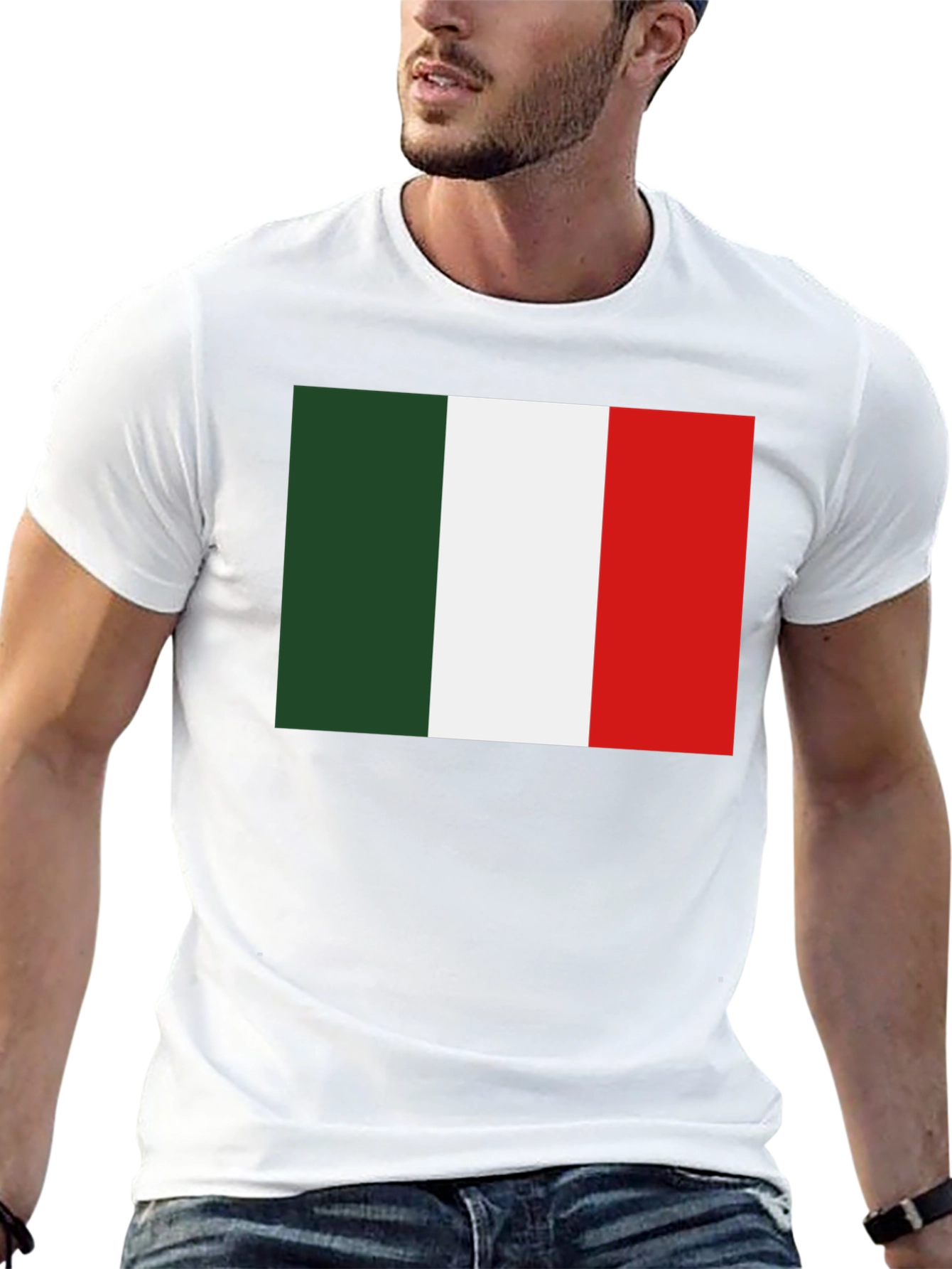 Italy Flag Graphic Tee - Black