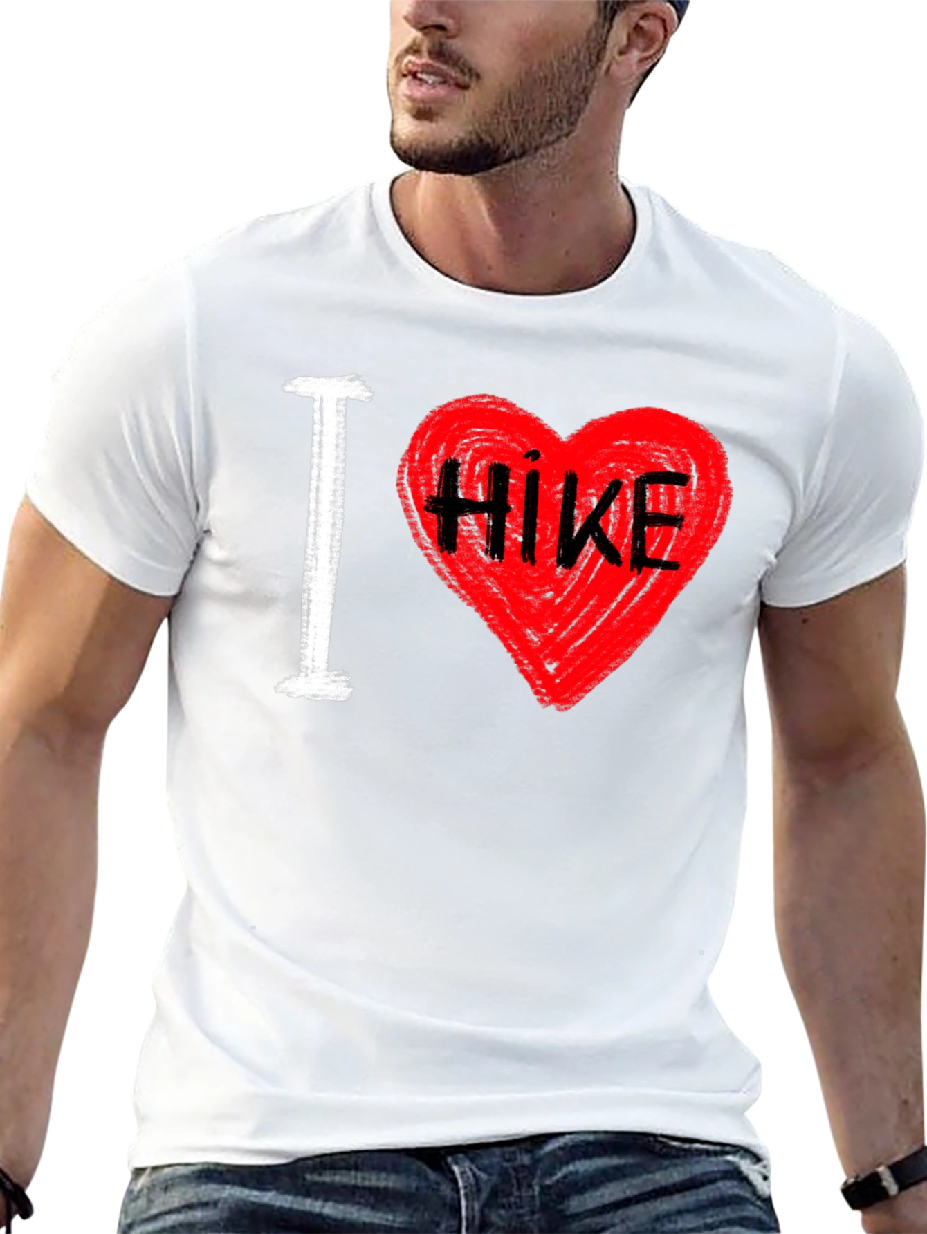 I Love Hiking T-Shirt - Heart Design