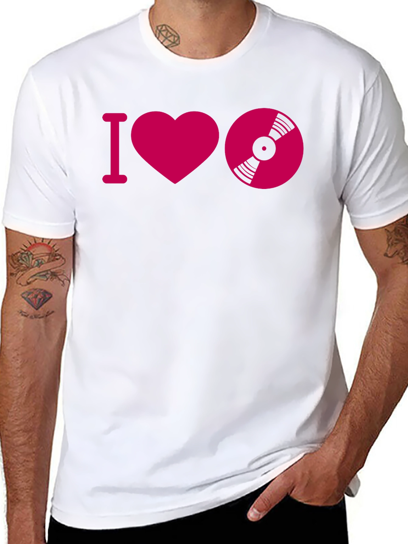 I Heart Vinyl Record Black T-Shirt