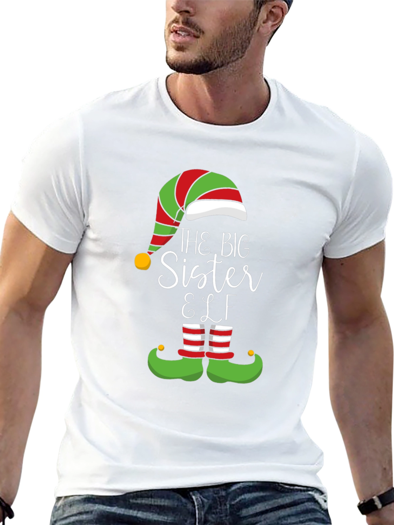 The Big Sister Elf Christmas Holiday T-Shirt