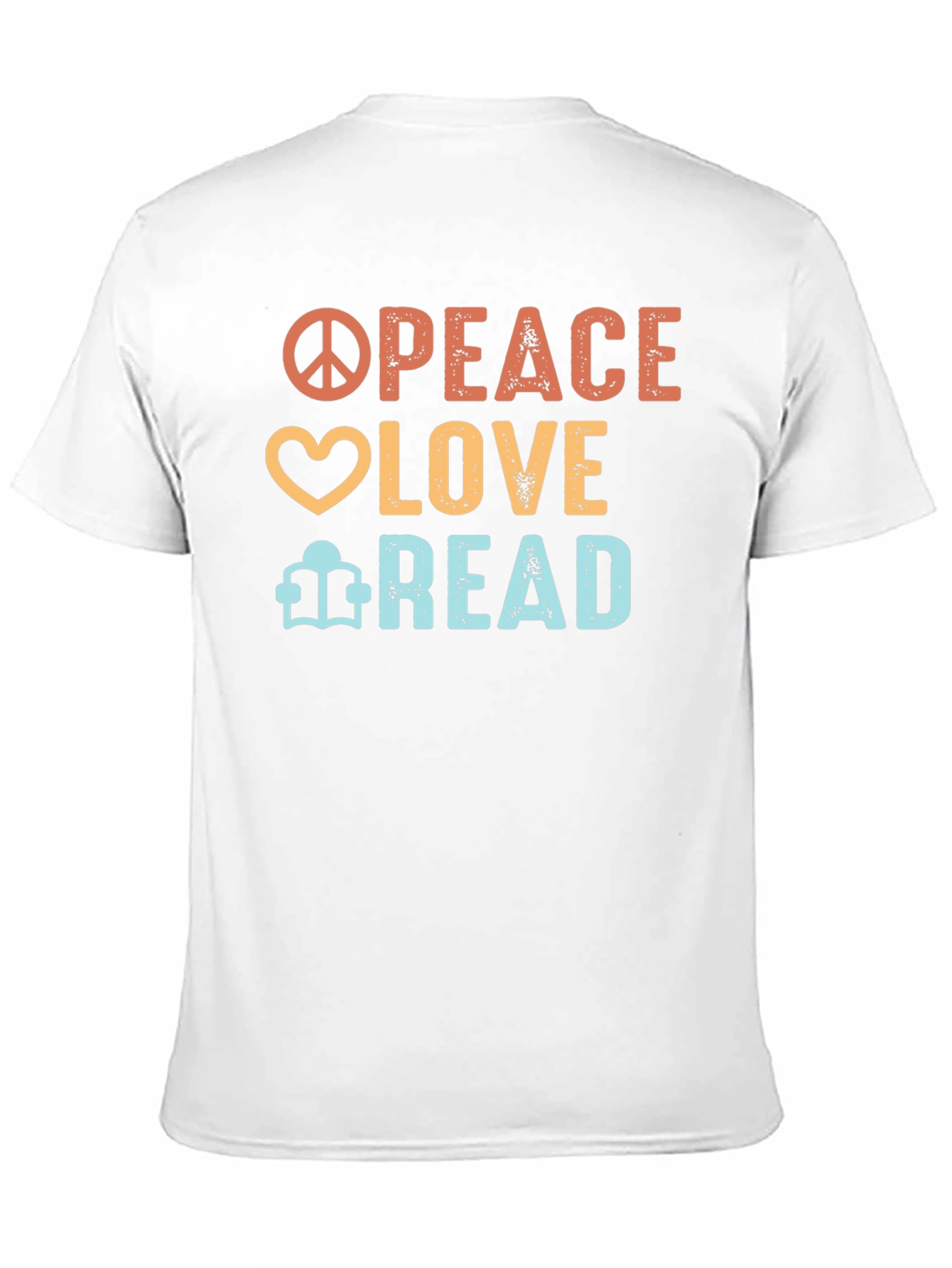 Peace Love Read Graphic Tee - Retro Style