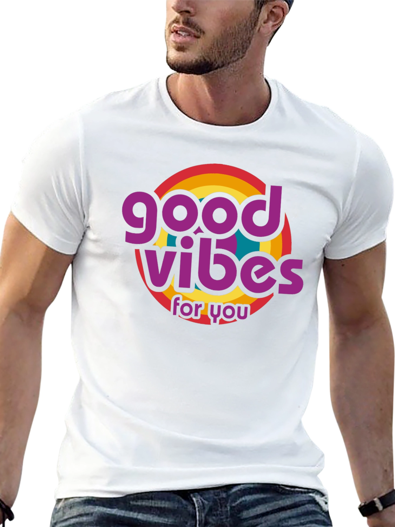 Good Vibes Retro Graphic T-Shirt - Black