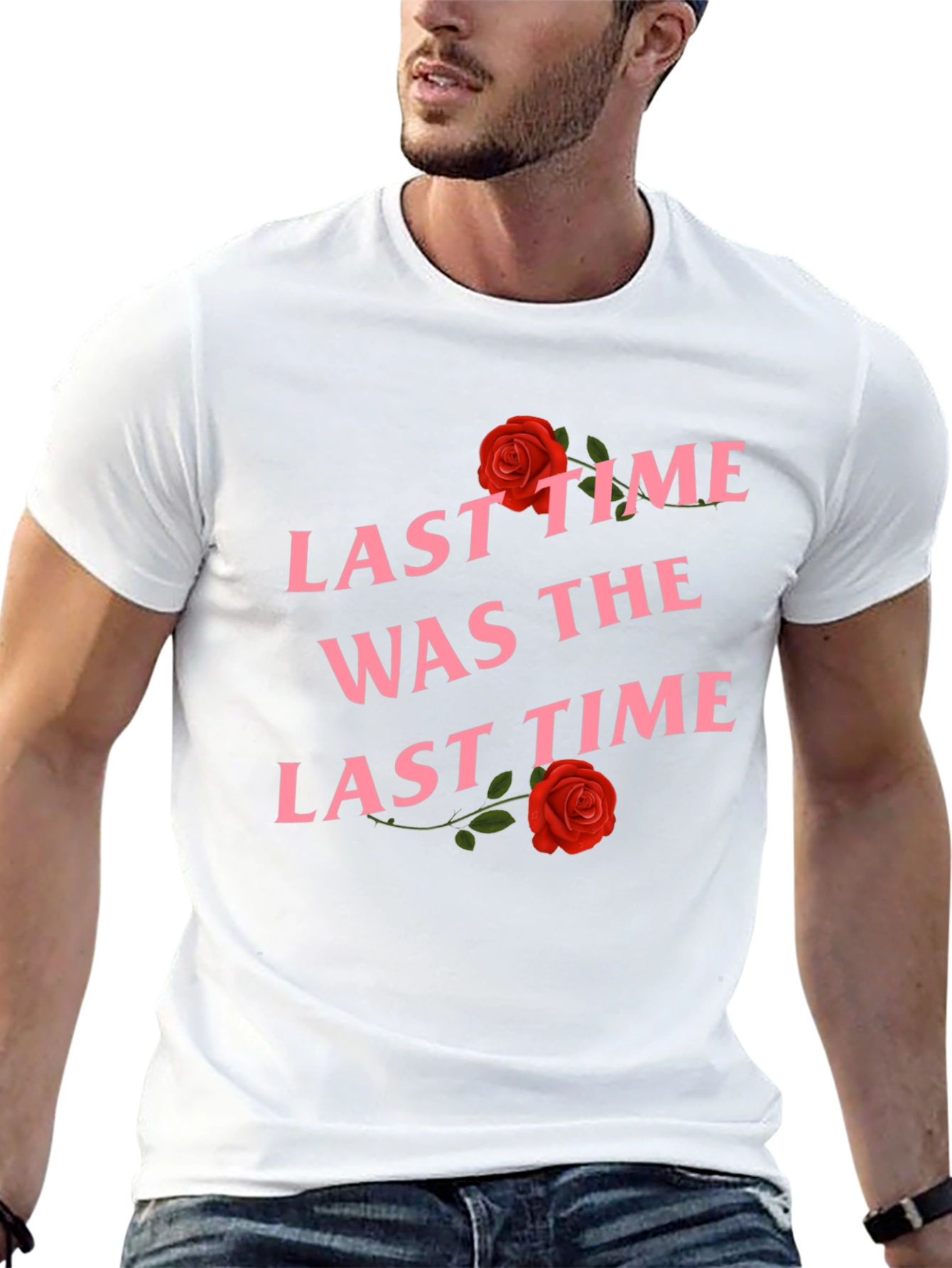 Last Time T-Shirt Rose Graphic Tee Black Cotton Shirt