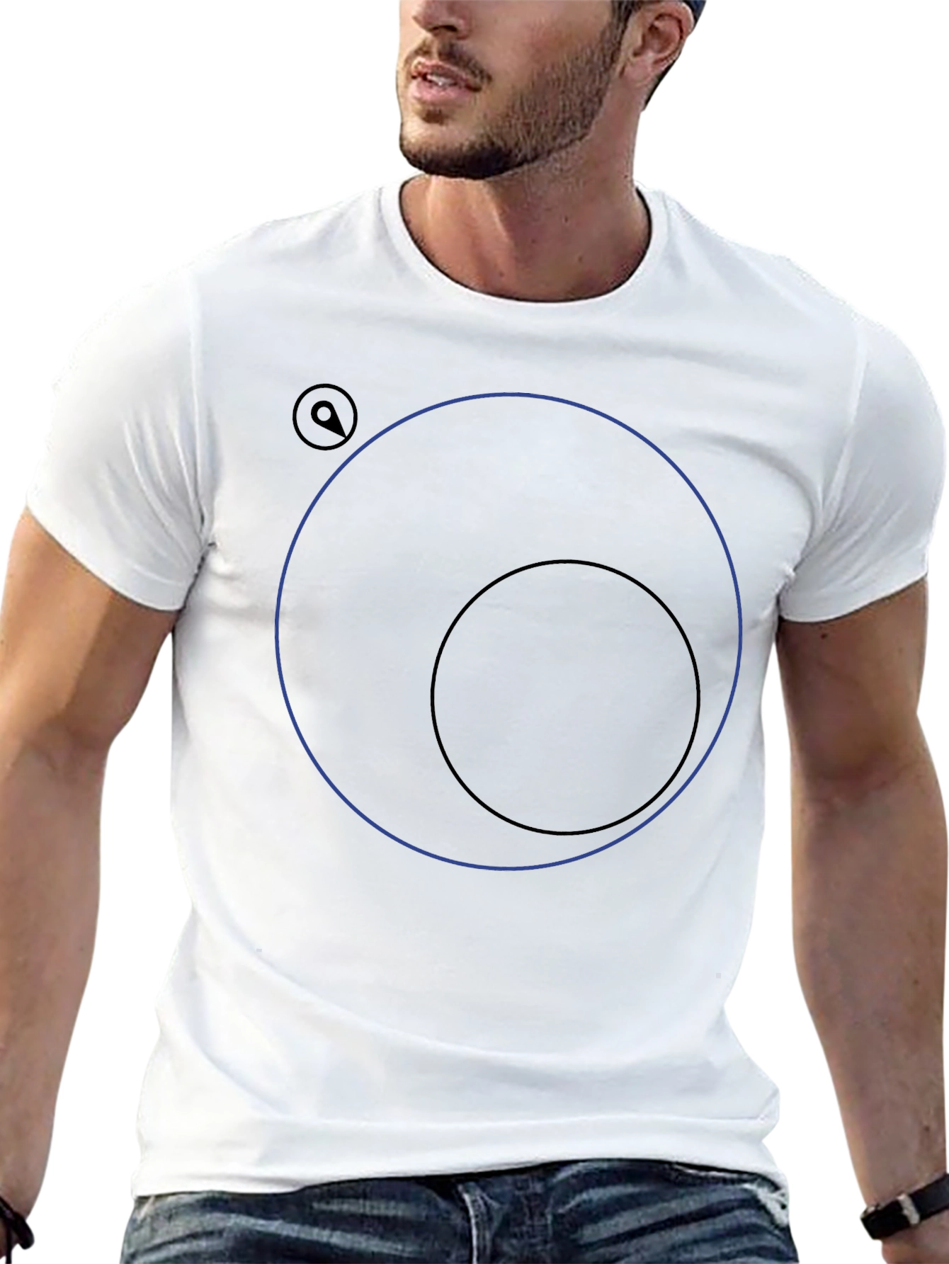 Black Graphic Tee with Circle Design
