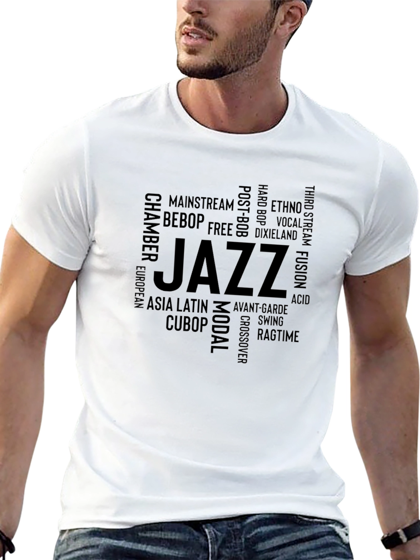 Jazz Music Typography T-Shirt