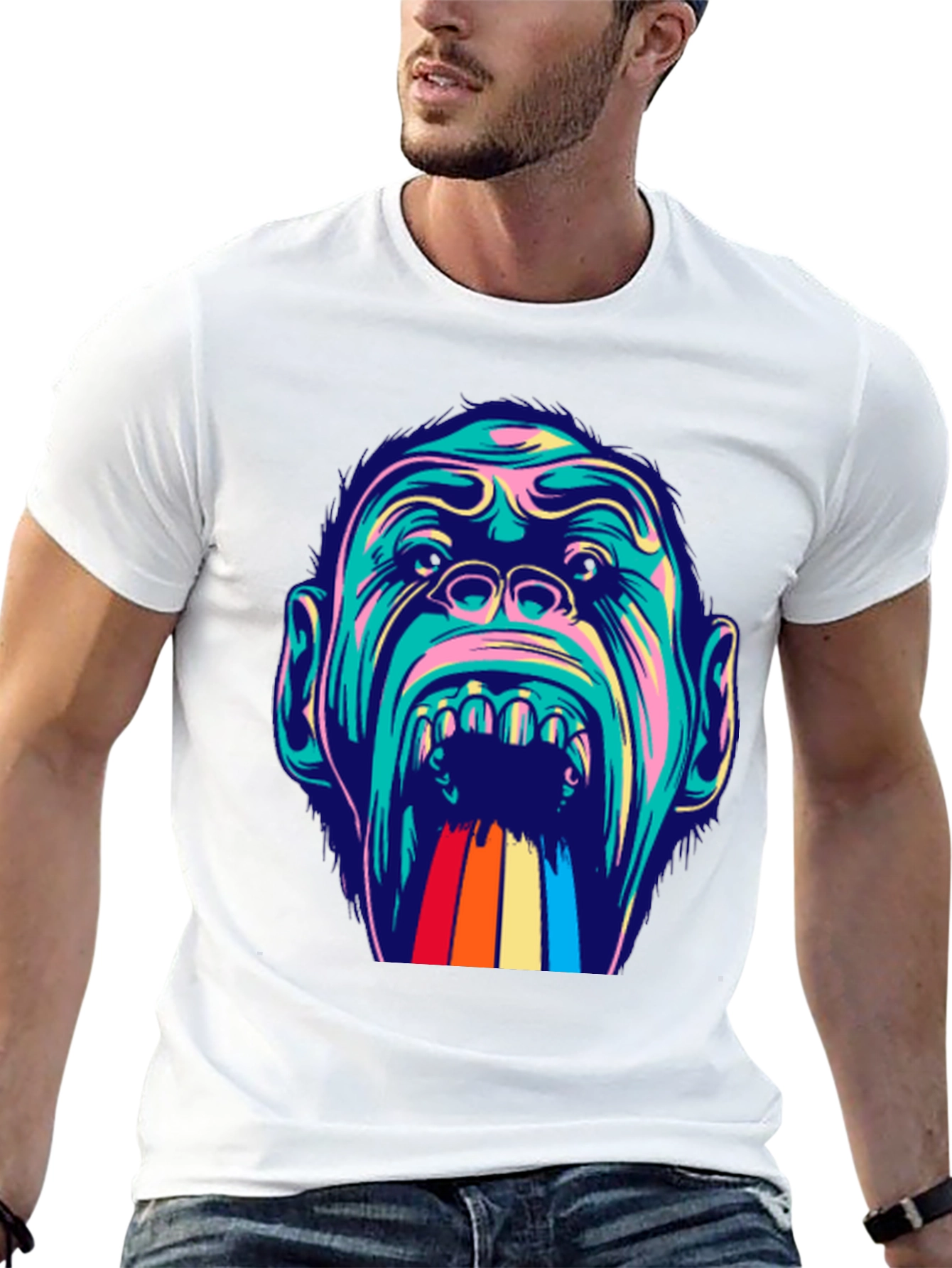 Psychedelic Gorilla Graphic T-Shirt