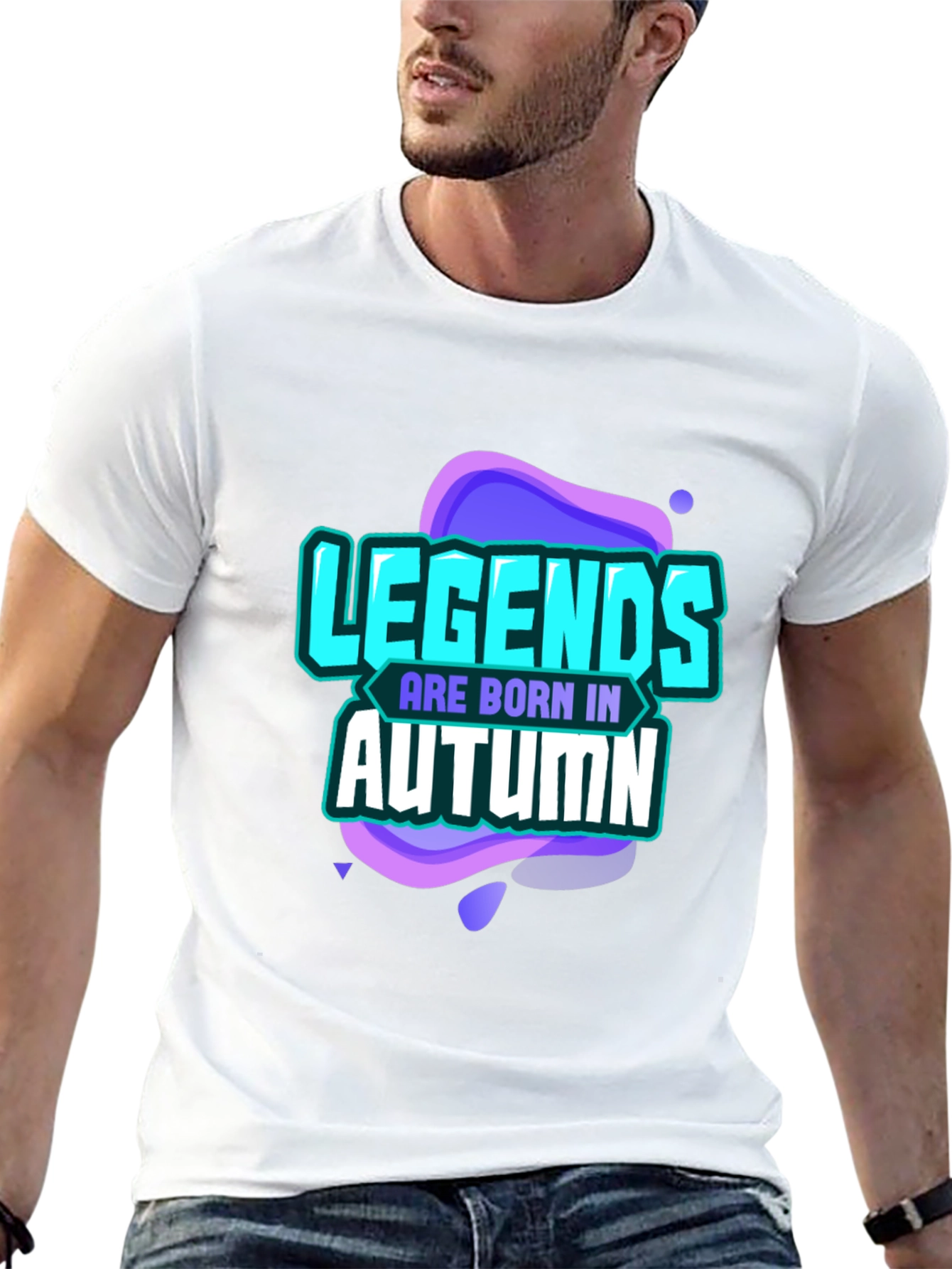 Legends Are Born In Autumn Black T-Shirt