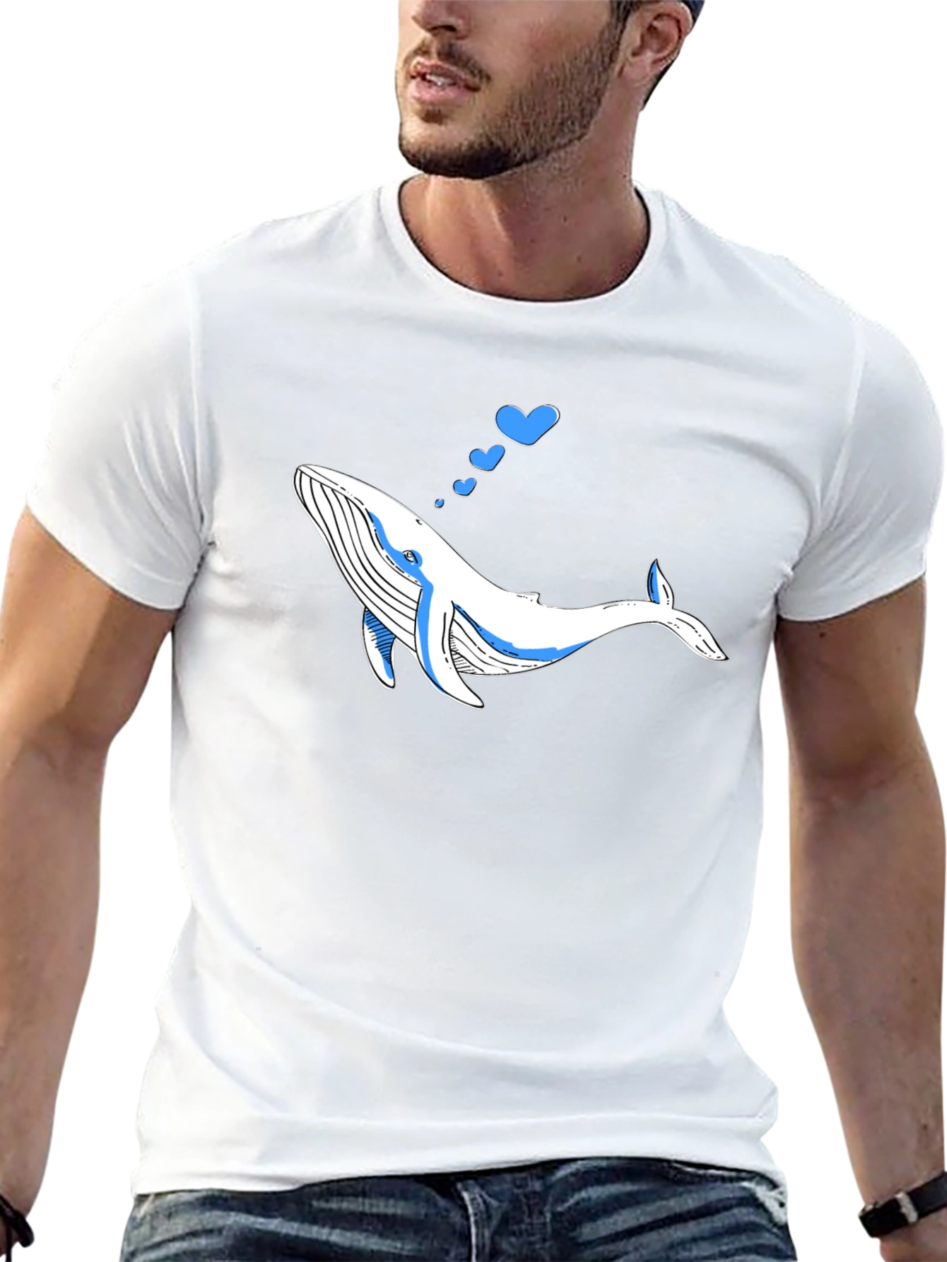 Whale Love Graphic Black T-Shirt