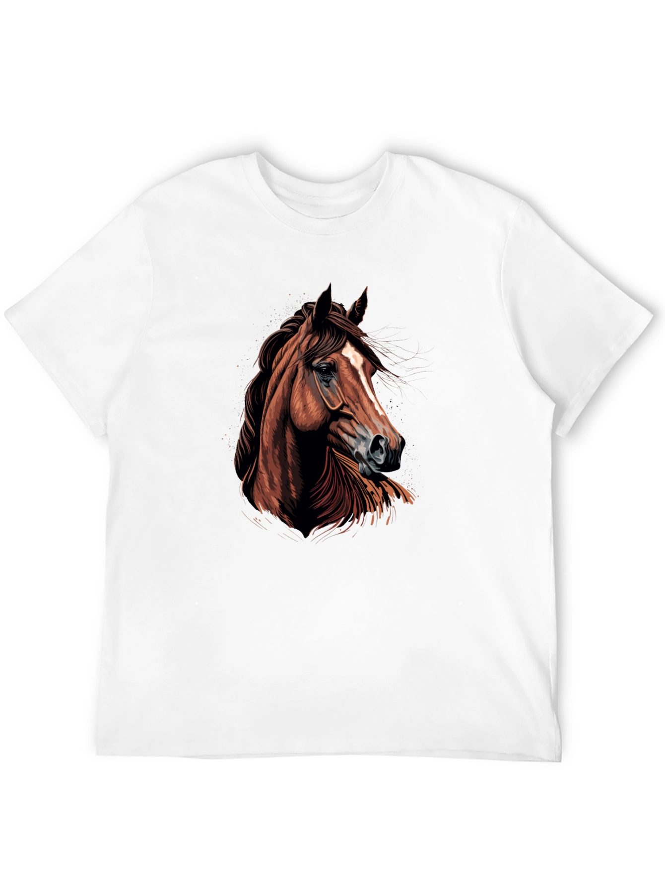 Horse Graphic Print Black T-Shirt