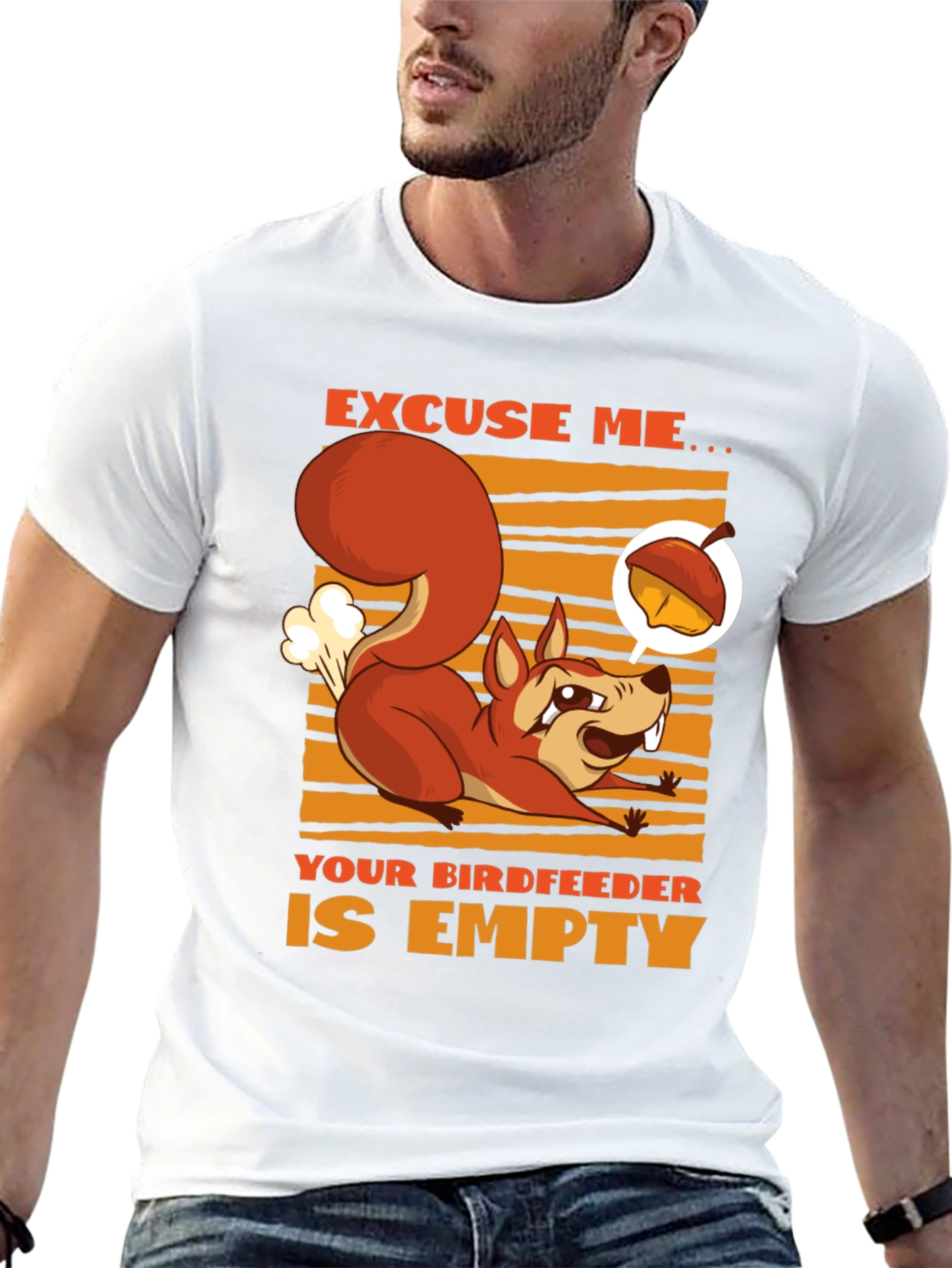 Funny Squirrel T-Shirt - Empty Birdfeeder Design