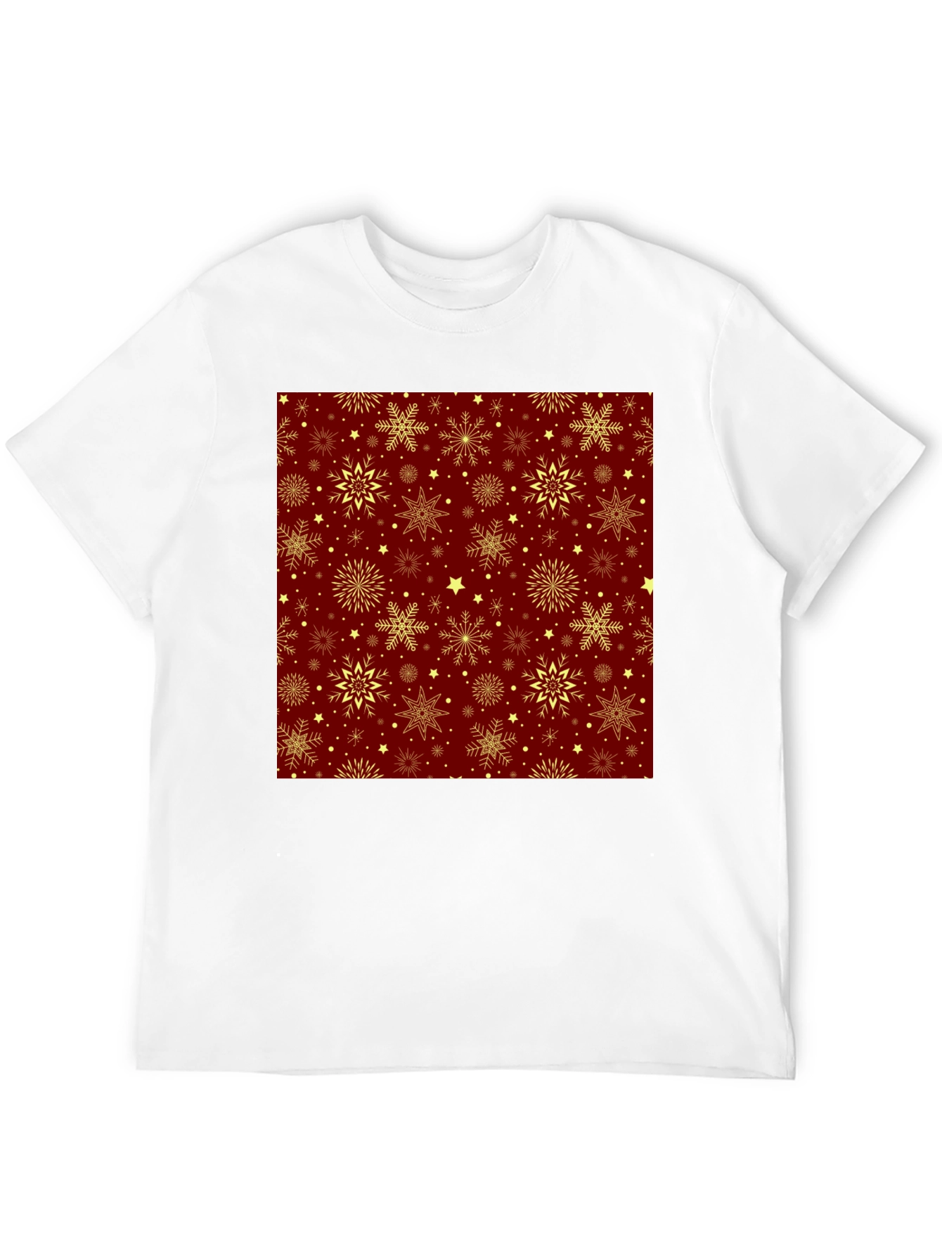 Festive Snowflake Pattern T-Shirt