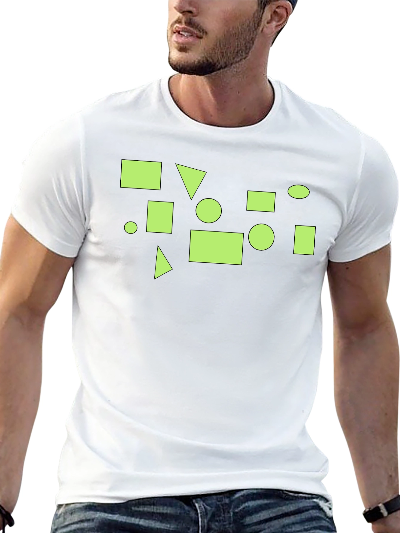 Geometric Graphic Print Black T-Shirt