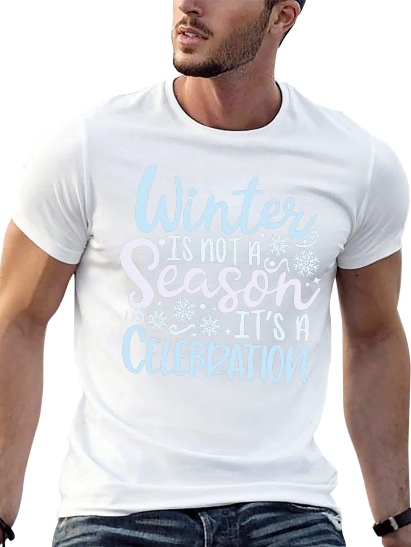 Winter Celebration Black Cotton T-Shirt