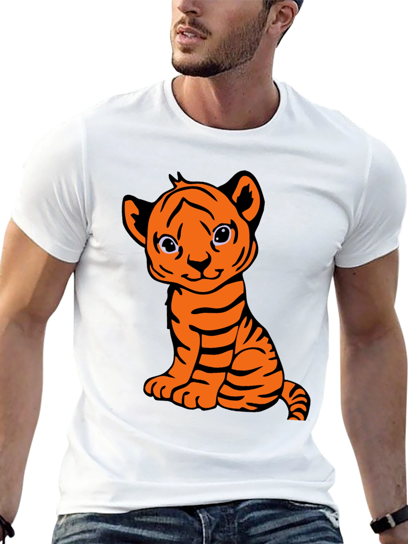 Cute Tiger Cub Graphic T-Shirt