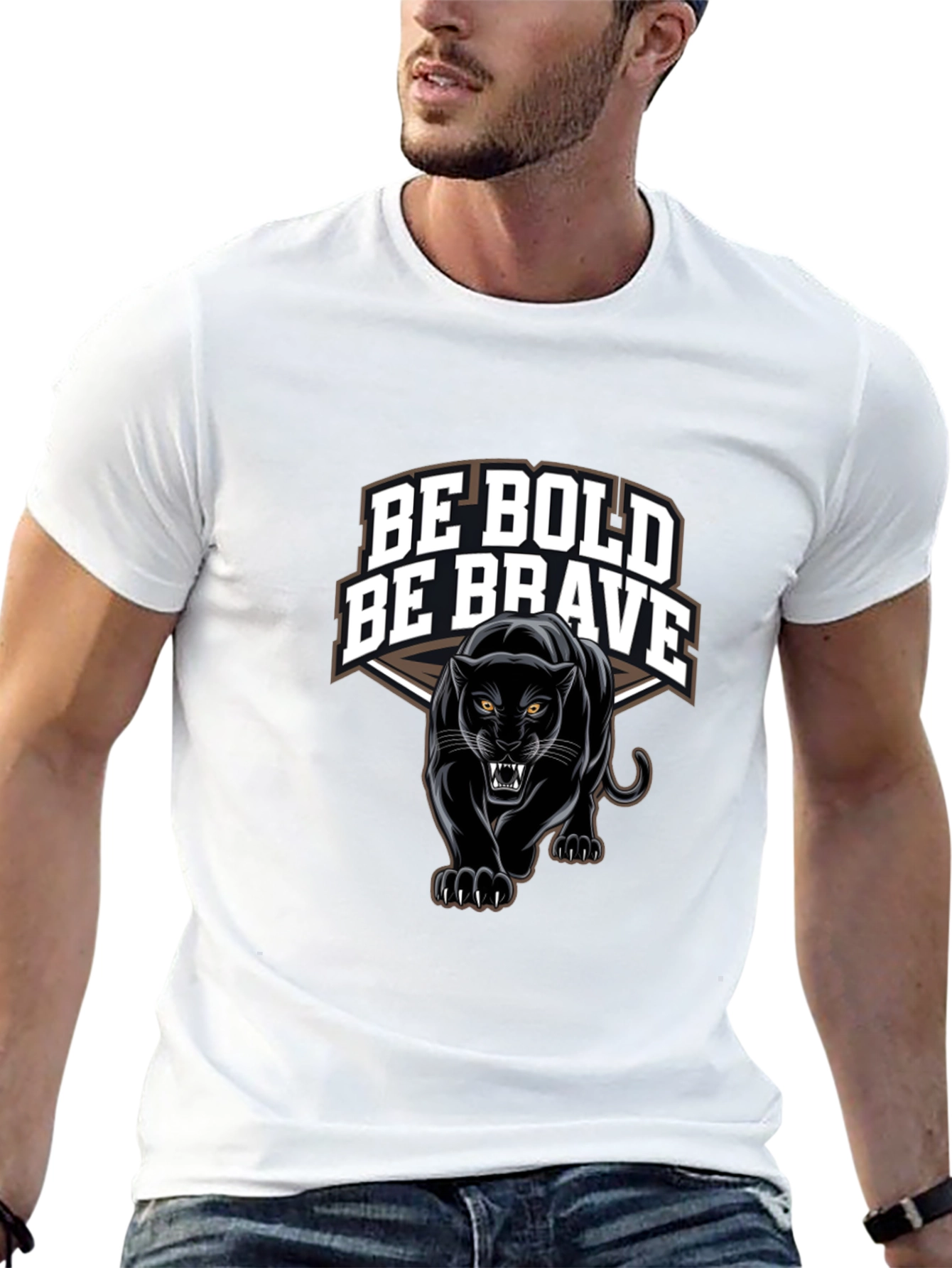 Be Bold Be Brave Panther Graphic T-Shirt