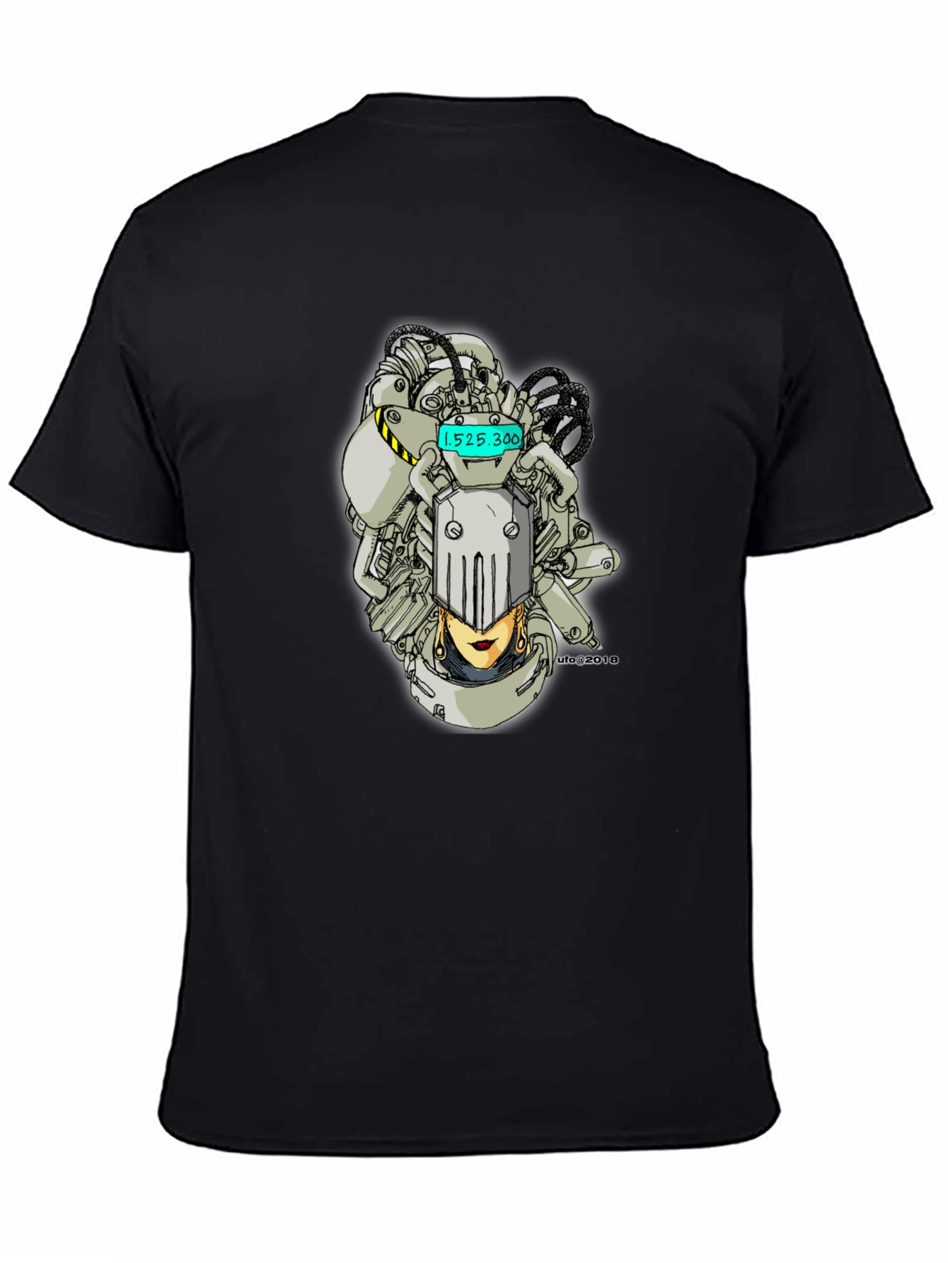 Cyberpunk Robot Woman Black T-Shirt