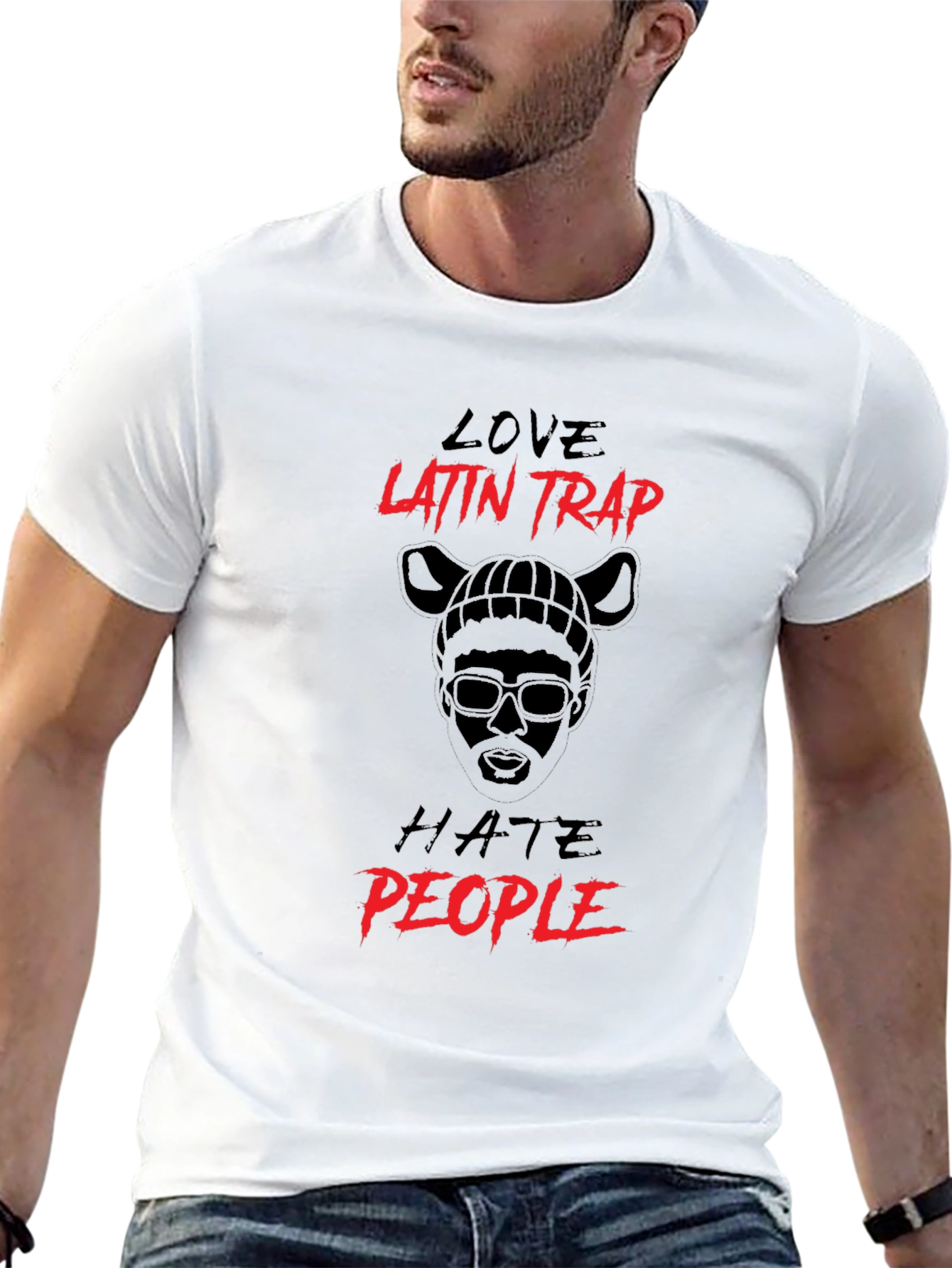 Love Latin Trap Hate People Black T-Shirt