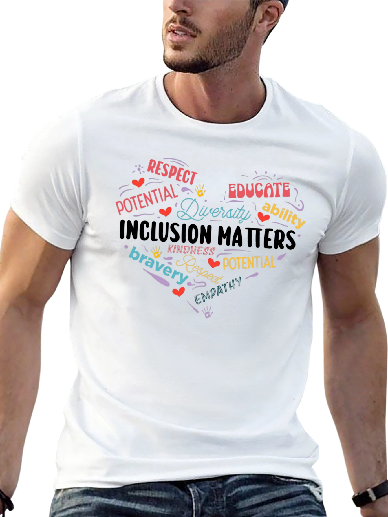 Inclusion Matters Heart T-Shirt - Respect Diversity Empathy