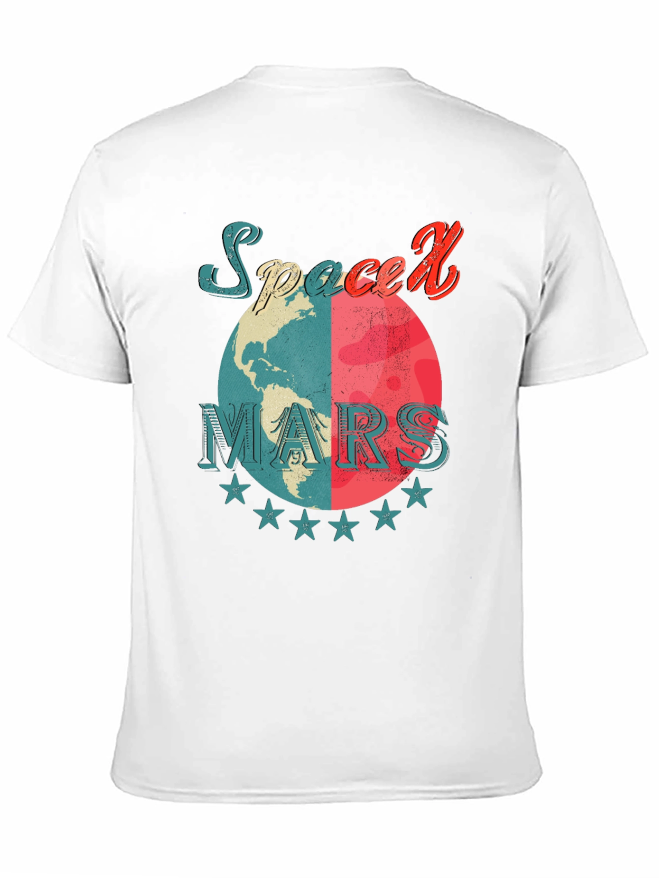 SpaceX Mars Graphic T-Shirt - Retro Design