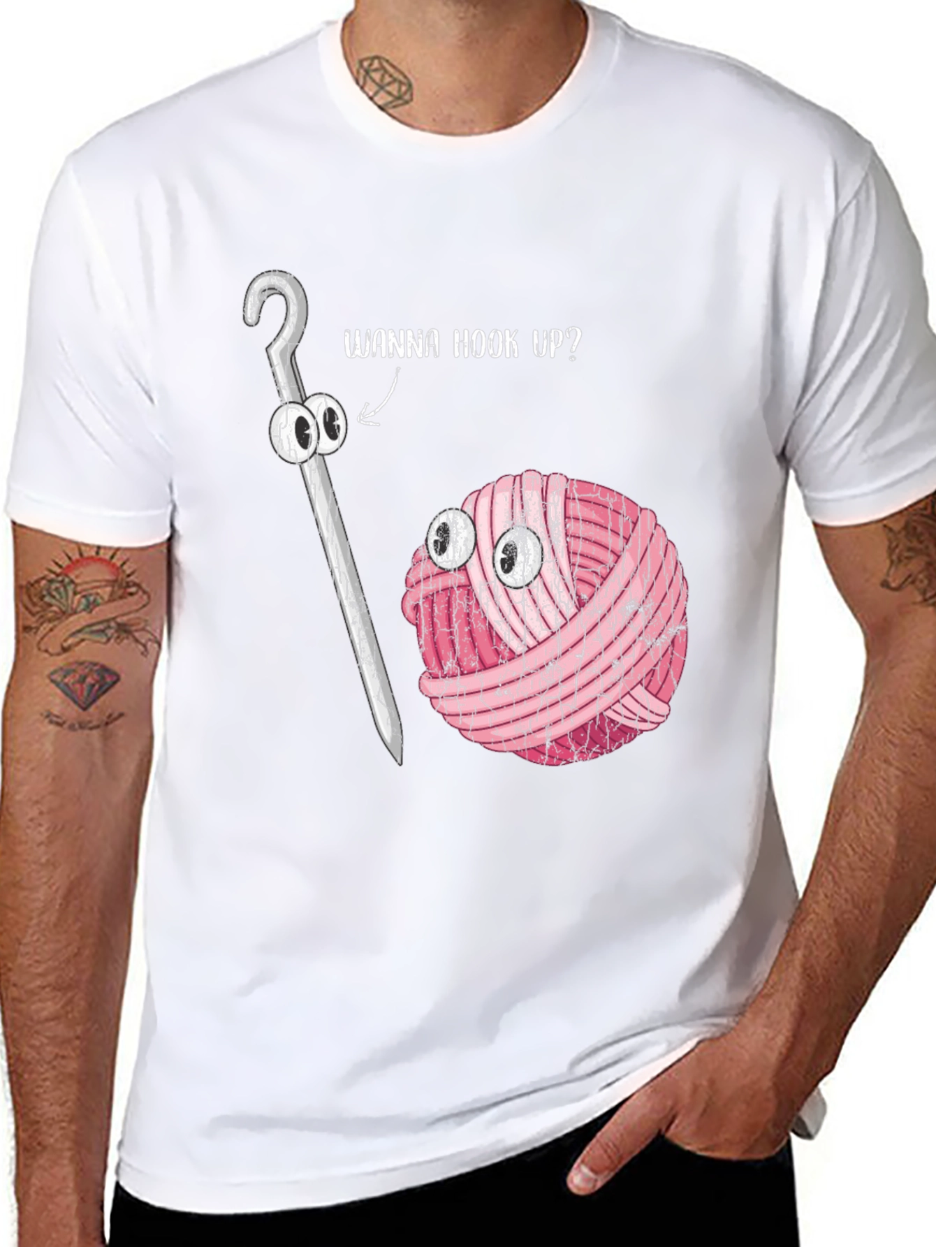 Wanna Hook Up? Crochet Yarn Humor T-Shirt