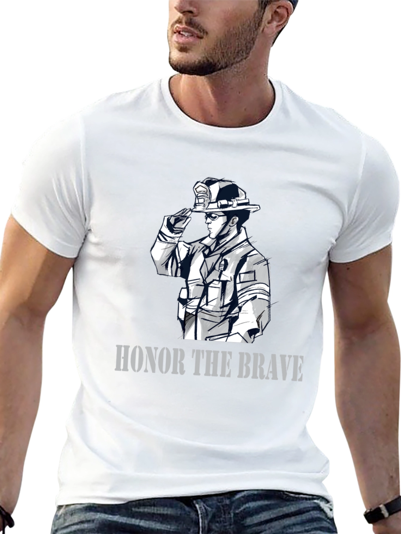 Honor The Brave Firefighter Graphic T-Shirt