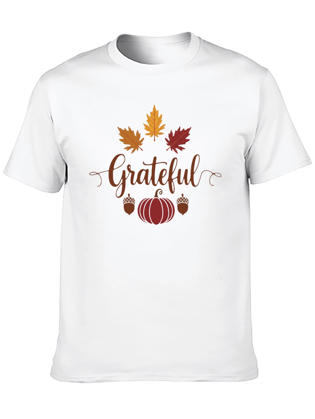 Grateful Fall Leaves Pumpkin T-Shirt