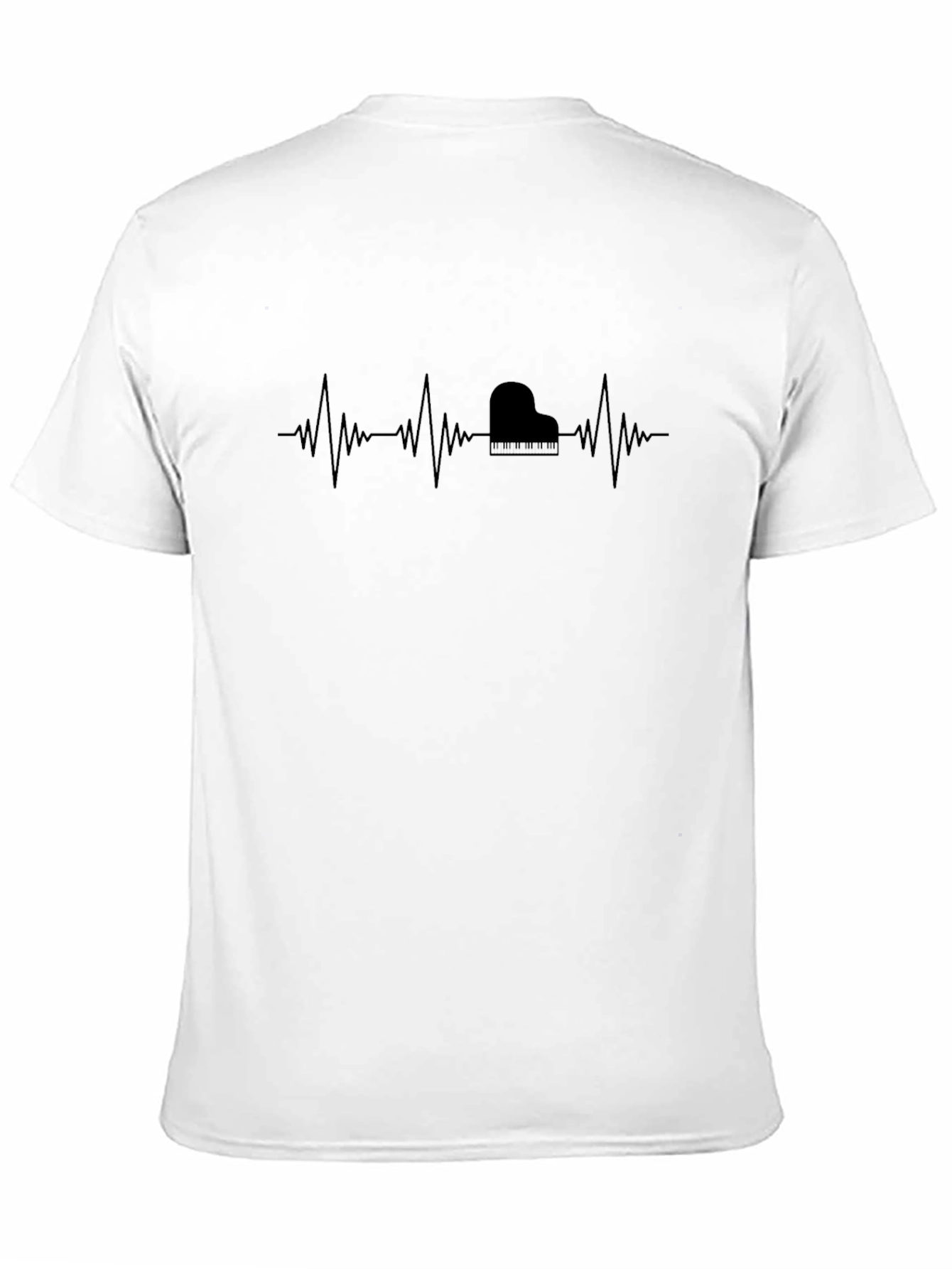 Piano Heartbeat Graphic Tee - Music Lover T-Shirt