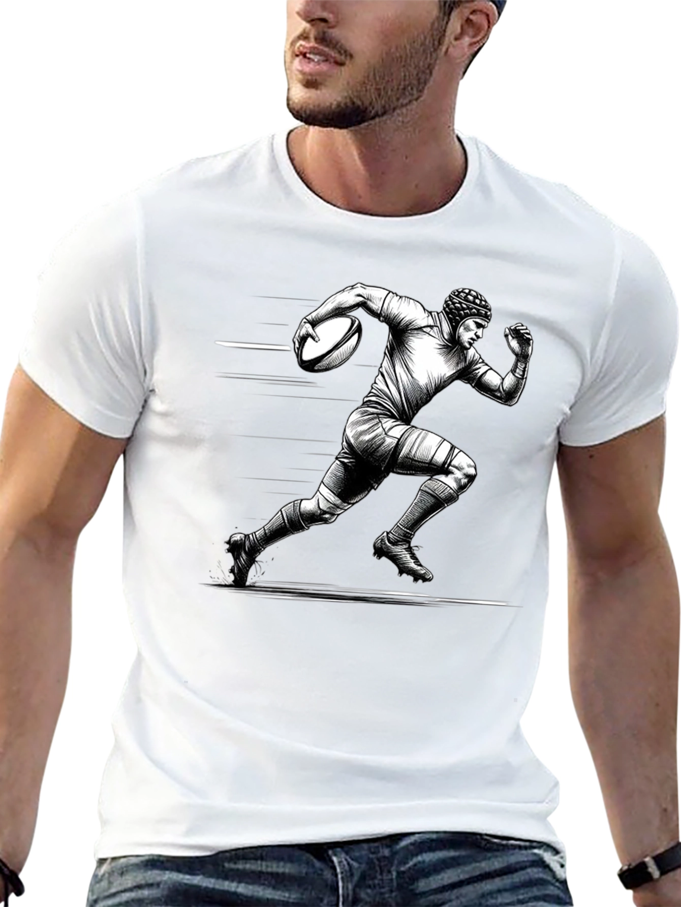 Rugby Player Graphic T-Shirt