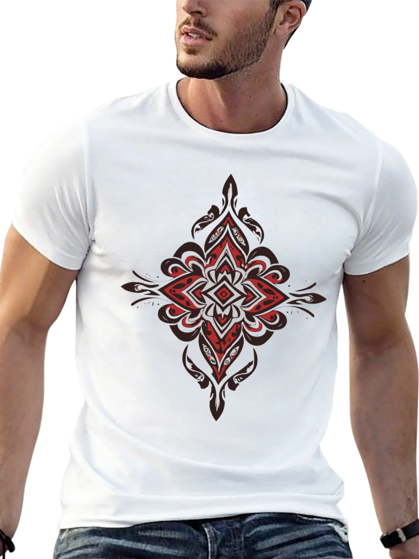 Abstract Mandala Black Tee