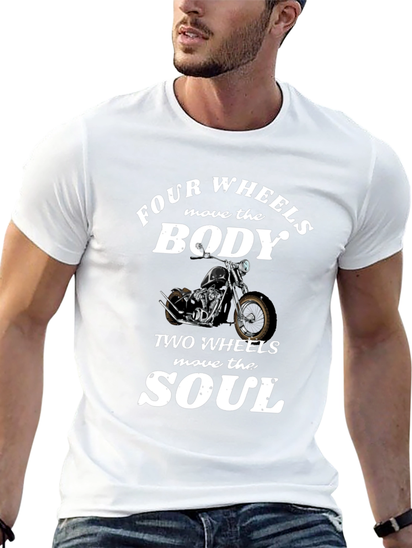 Four Wheels Body Two Wheels Soul Graphic T-Shirt