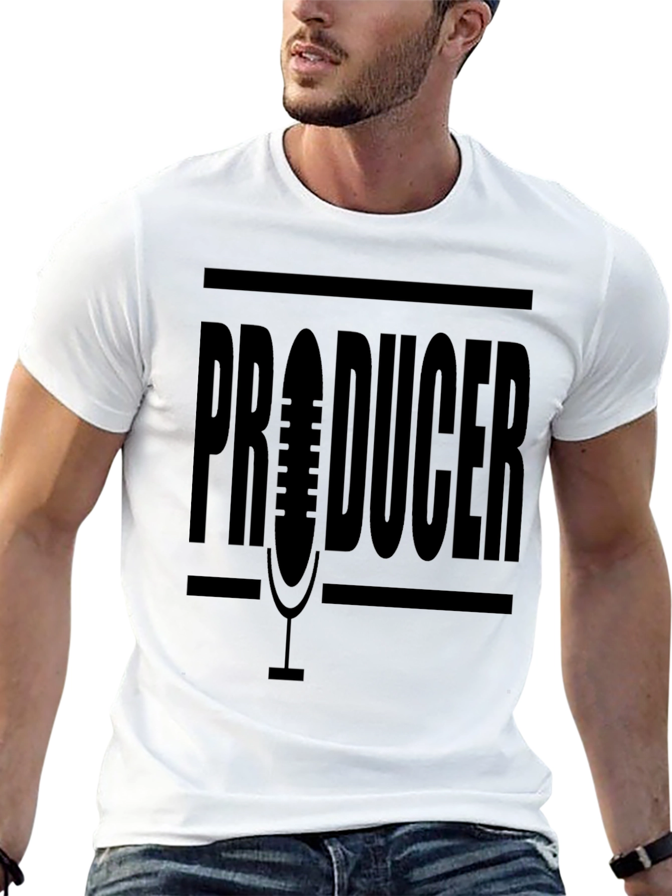 Producer Microphone Graphic Black T-Shirt